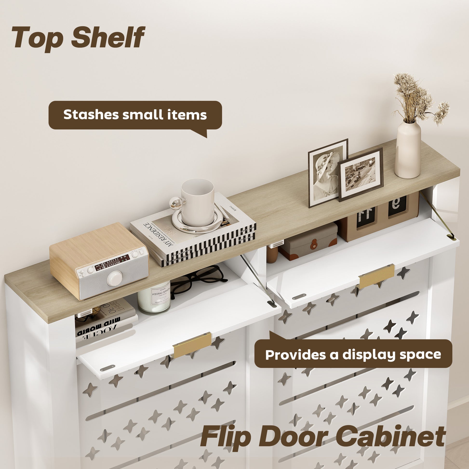 HOMCOM 108 x 19 cm Minimal Radiator Cover, with 2 Drawers - White