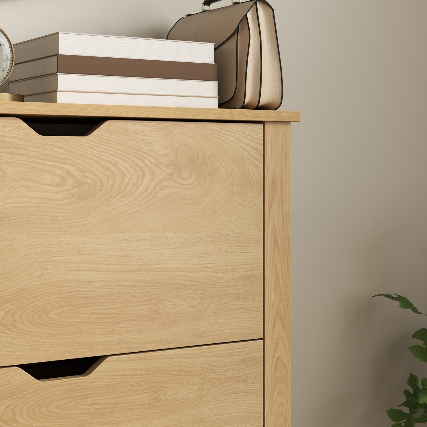 HOMCOM Slim Shoe Cabinet, Narrow Shoe Cupboard with 3 Drawers, Adjustable Shelves for 18 Pairs of Shoes, Natural Wood Finish