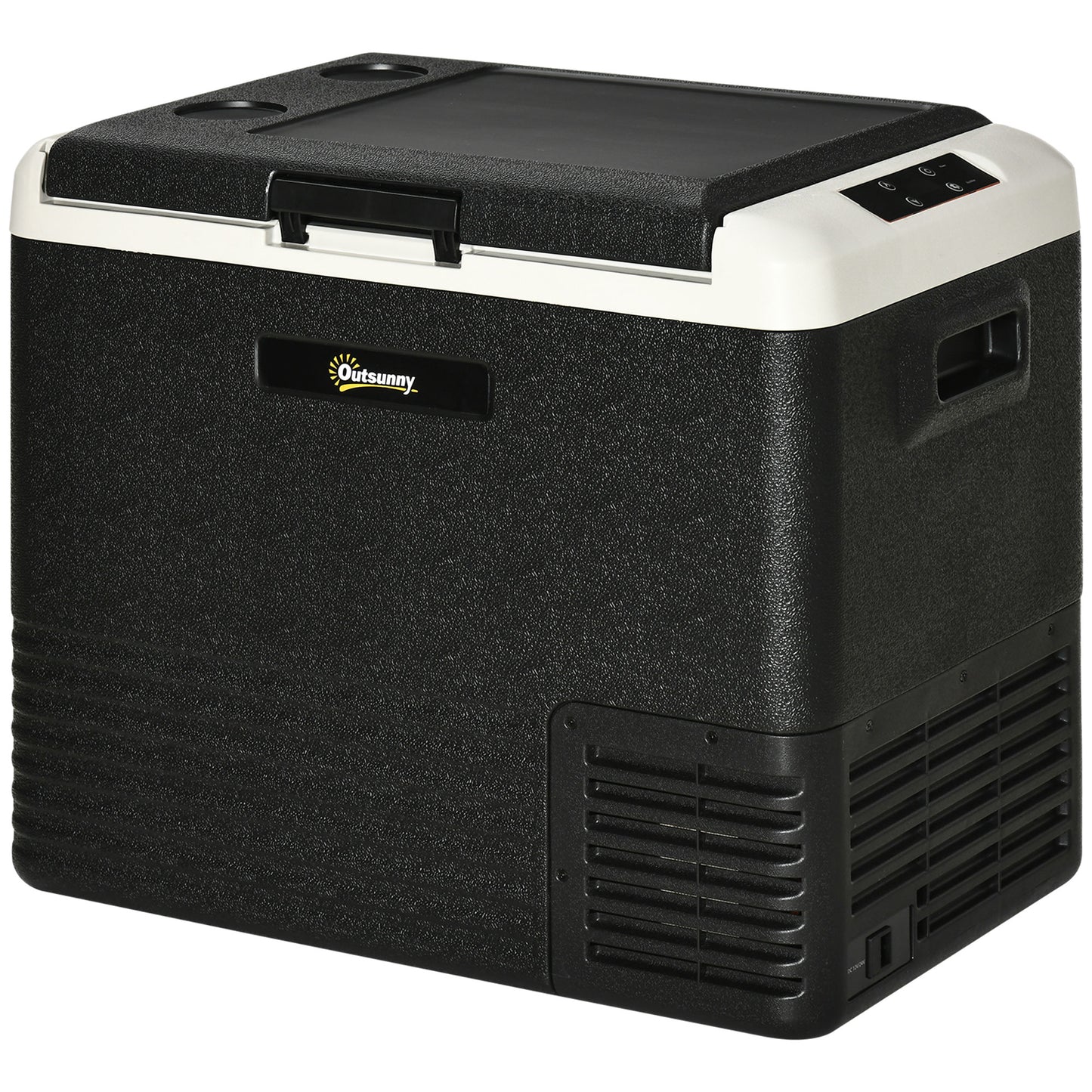 Outsunny 50L Car Refrigerator, Portable Compressor Car Fridge Freezer, Electric Cooler Box with 12/24V DC and 110-240V AC for Camping, Driving, Picnic, Down to -20â„ƒ