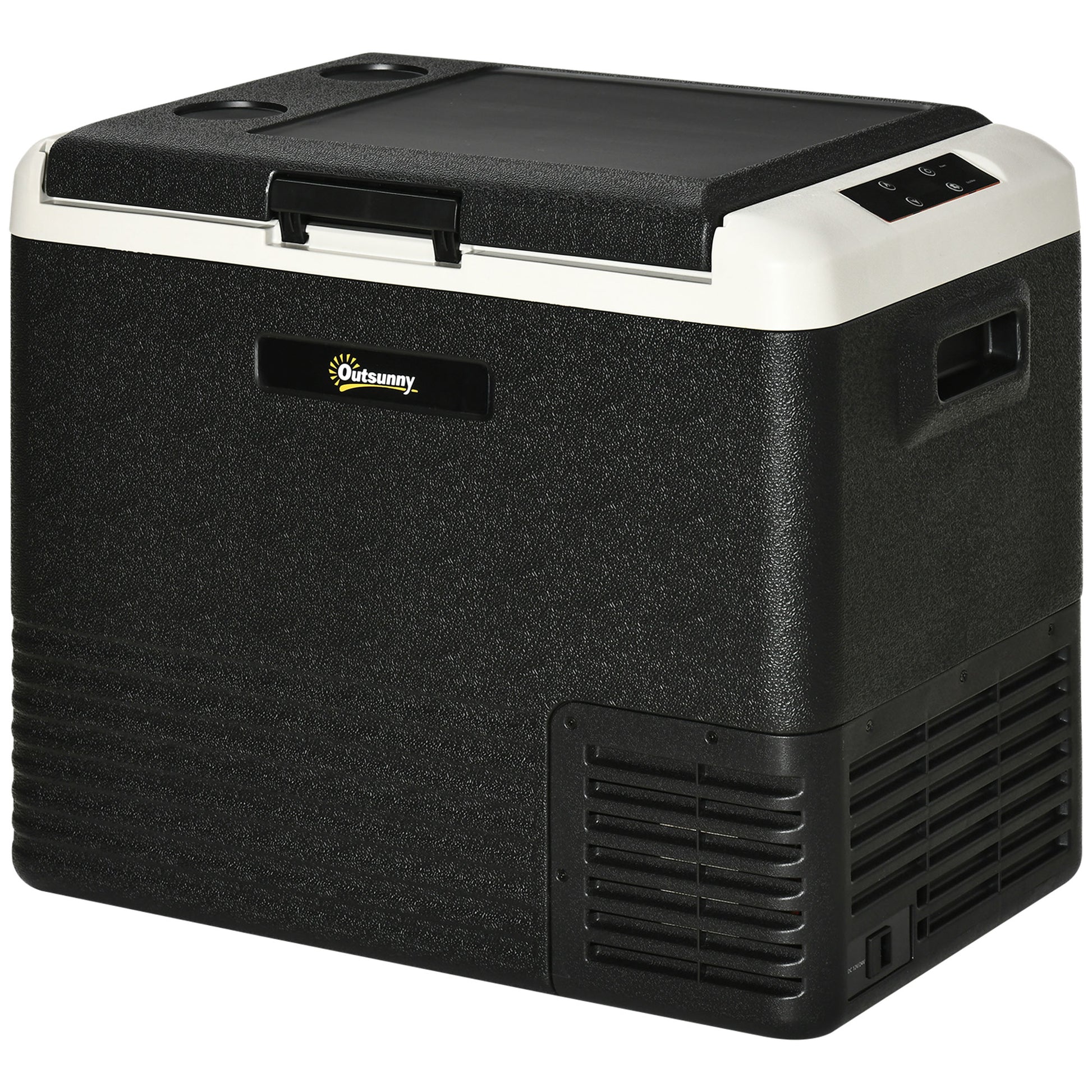 Outsunny 50L Car Refrigerator, Portable Compressor Car Fridge Freezer, Electric Cooler Box with 12/24V DC and 110-240V AC for Camping, Driving, Picnic, Down to -20â„ƒ