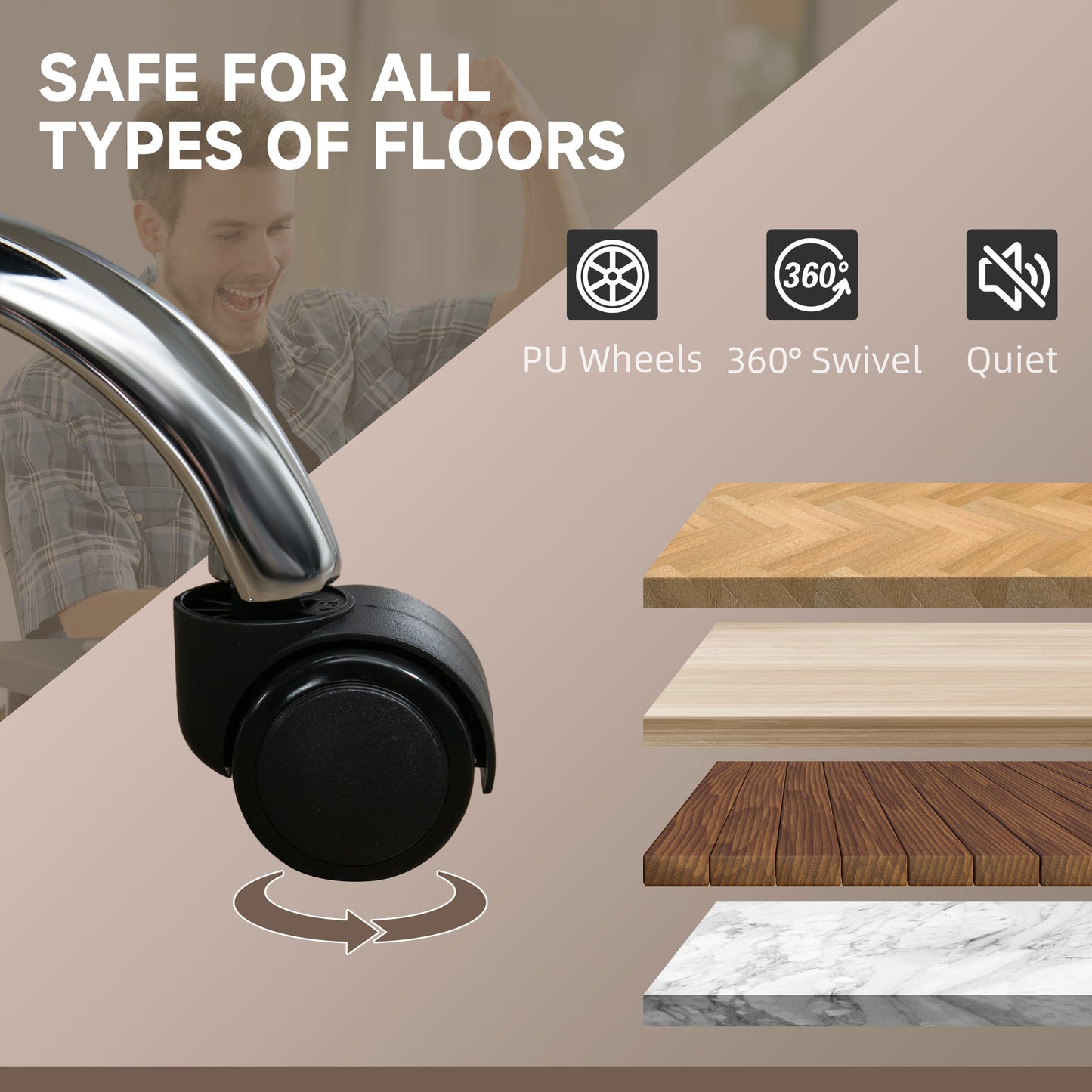 Vinsetto Massage Office Chair, Heated Reclining Computer Chair with Adjustable Height and Footrest, Brown