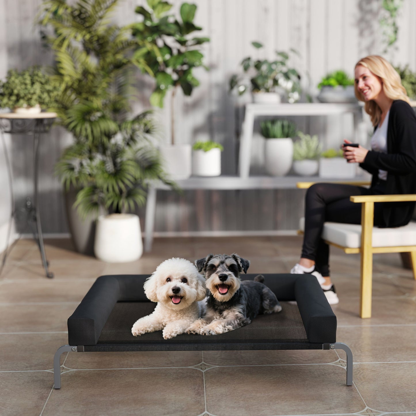  making it suitable for medium dogs and cats.</li><li>Elevated cat bed info: Overall Dimensions: 110L x 75W x 30H cm. Assembly required.</li></ul>