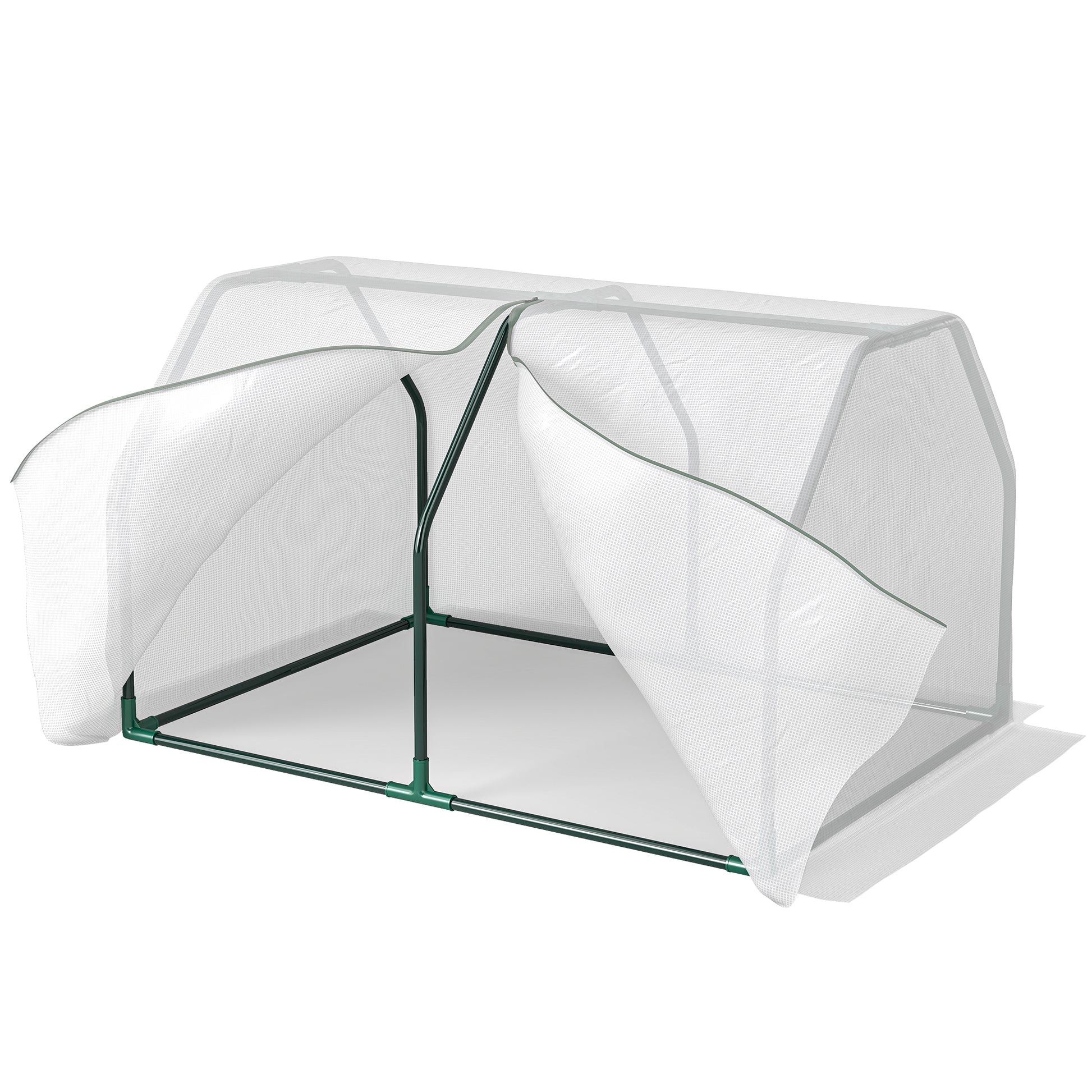 Outsunny Mini Greenhouse Grow House PVC Cover Steel Frame White 99L x 71W x 60H cm