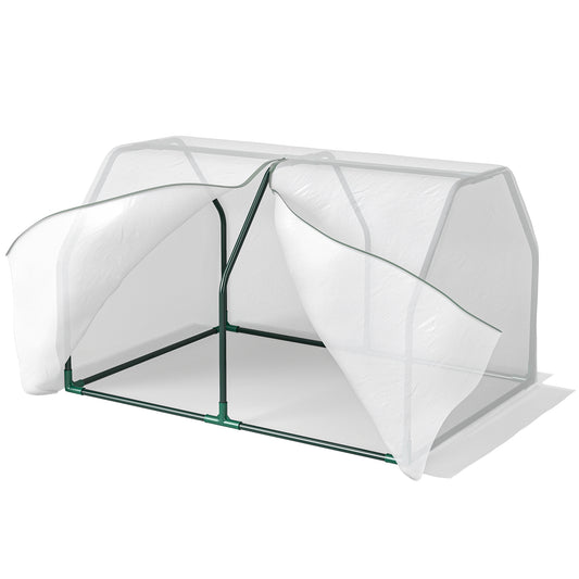 Outsunny Mini Greenhouse Grow House PVC Cover Steel Frame White 99L x 71W x 60H cm