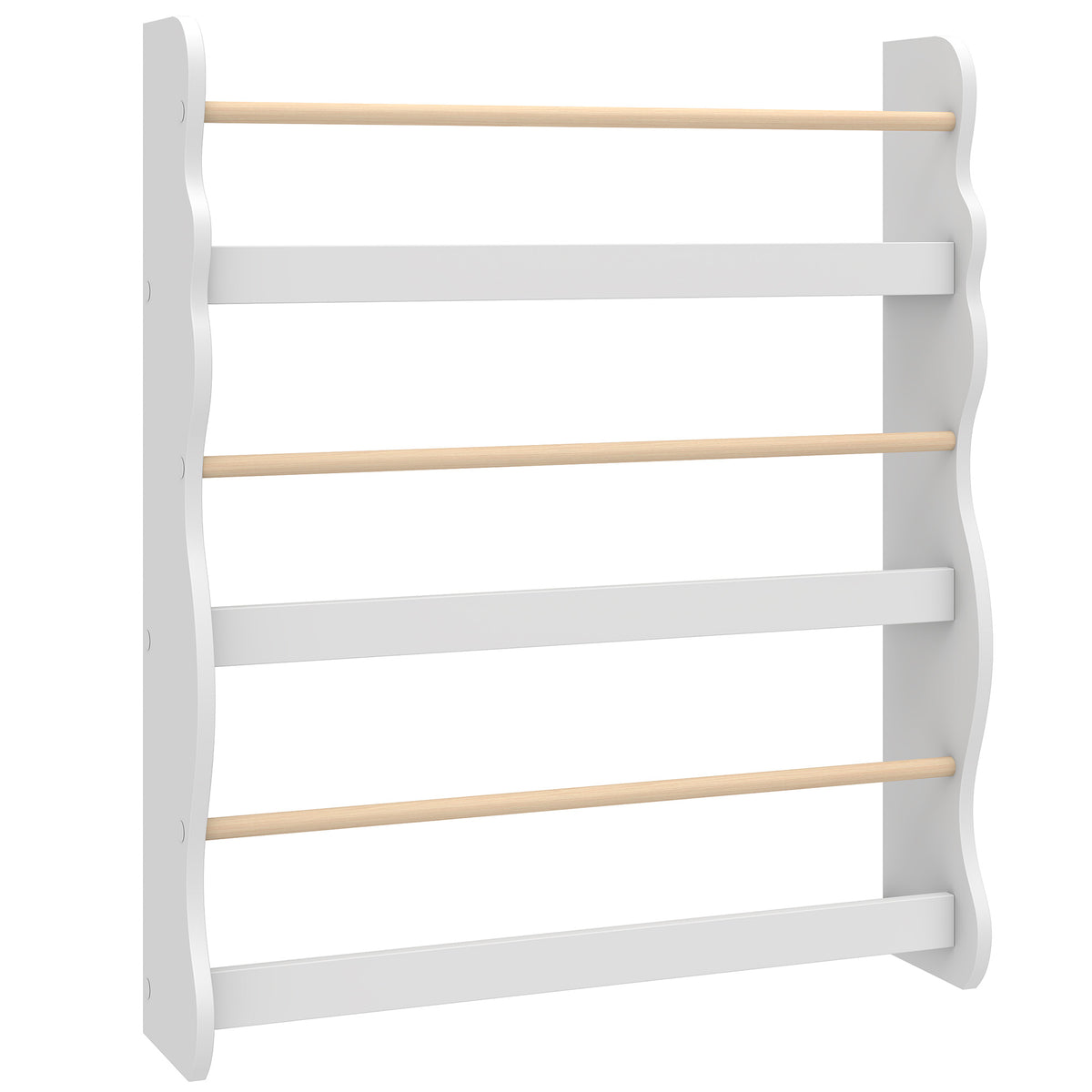 AIYAPLAY 3-Tier Kids Bookshelf Wall Mounted, Kids Bookcase for Playroom, Living Room for Toddlers and Children Aged 3-8, White Default Title