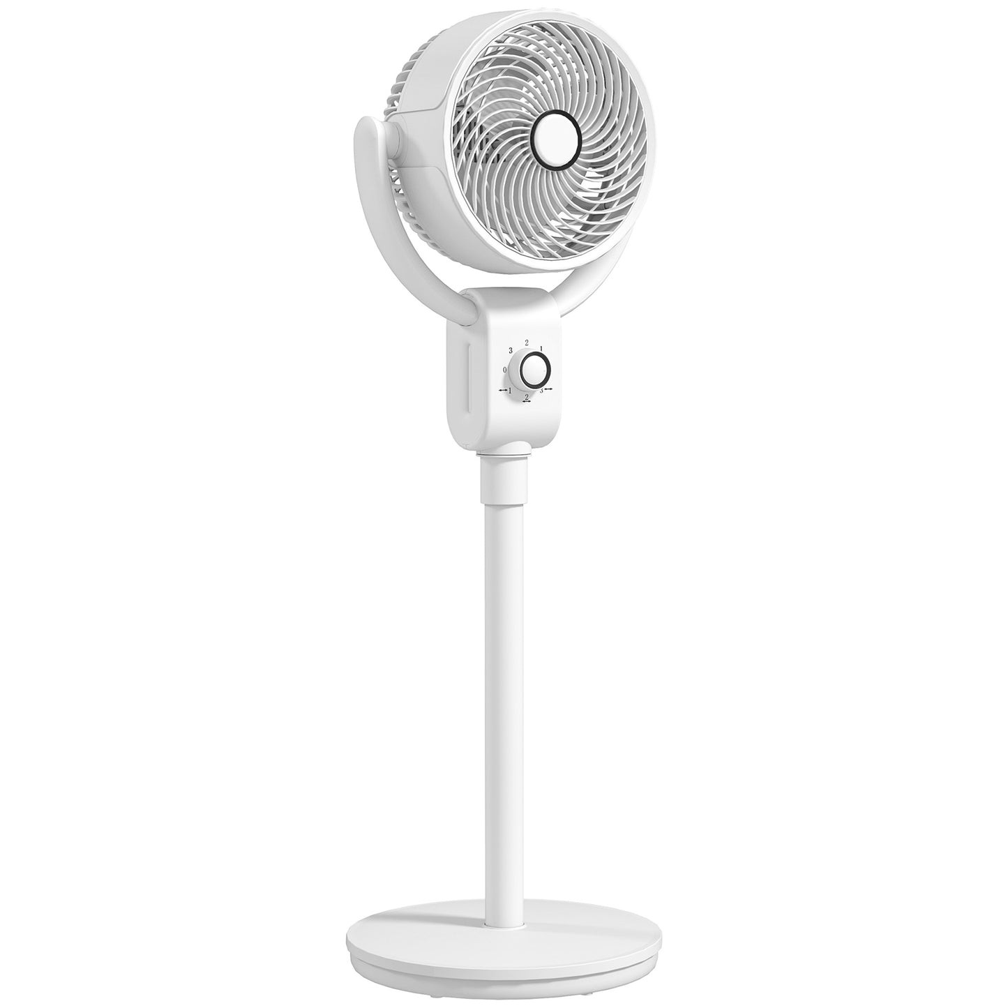 HOMCOM Pedestal Air Circulation Fan with Oscillating, White Default Title