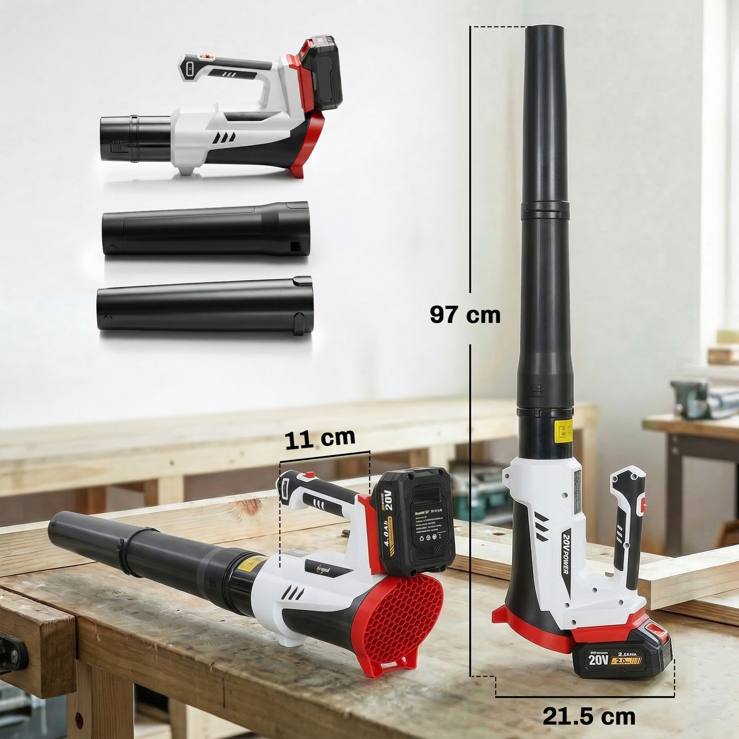 Outsunny Leaf Blower Cordless with 4000mAh Battery & Charger, 18V Lightweight Handheld Garden Blower with 6 Speed Levels