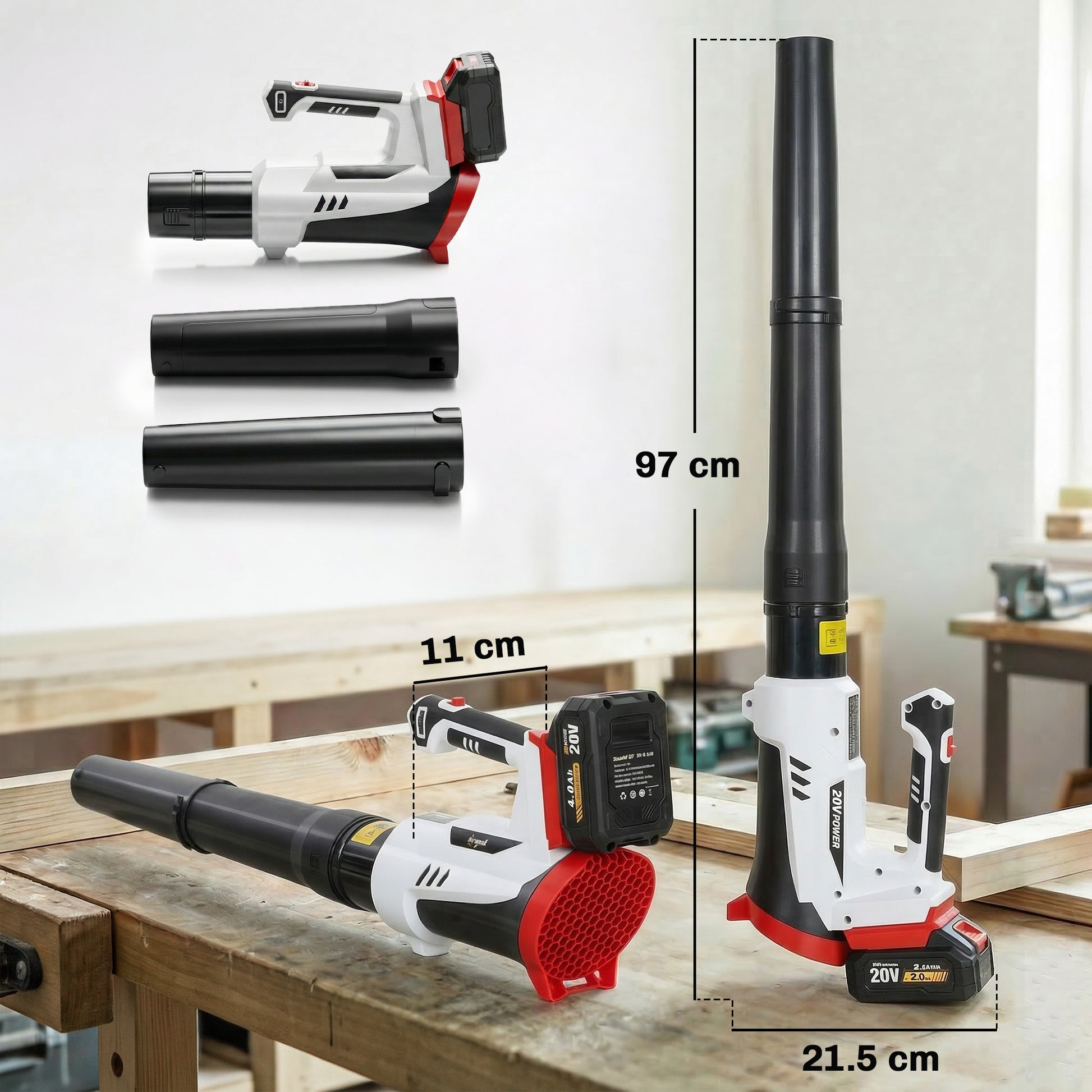 Outsunny Leaf Blower Cordless with 4000mAh Battery & Charger, 18V Lightweight Handheld Garden Blower with 6 Speed Levels