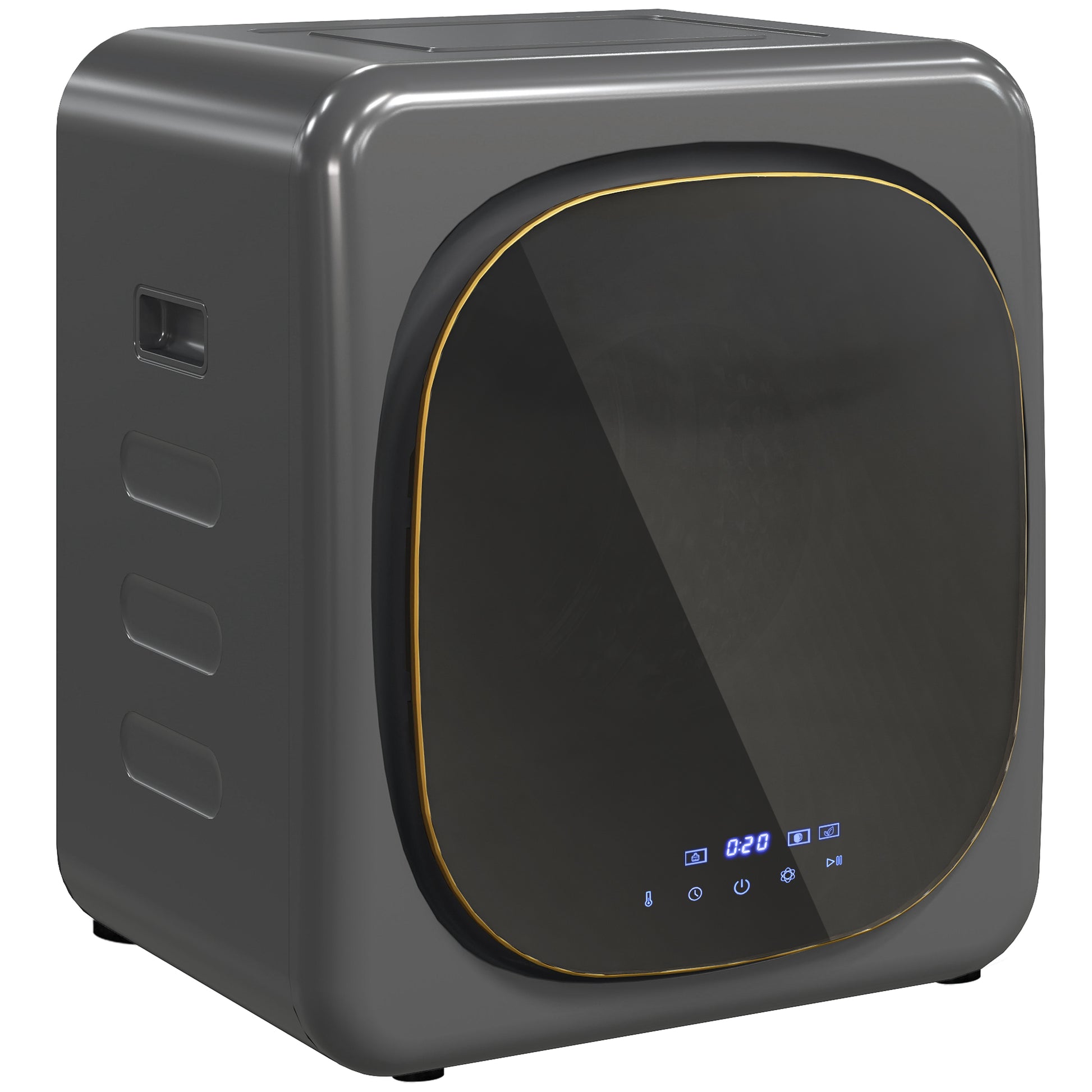 HOMCOM 4kg Vented Tumble Dryer with Deodorize, Smart Mode, 800W Compact Tumble Dryer with Stainless Steel Tub, Front Load, for Flat, Home, RVs, Grey Default Title