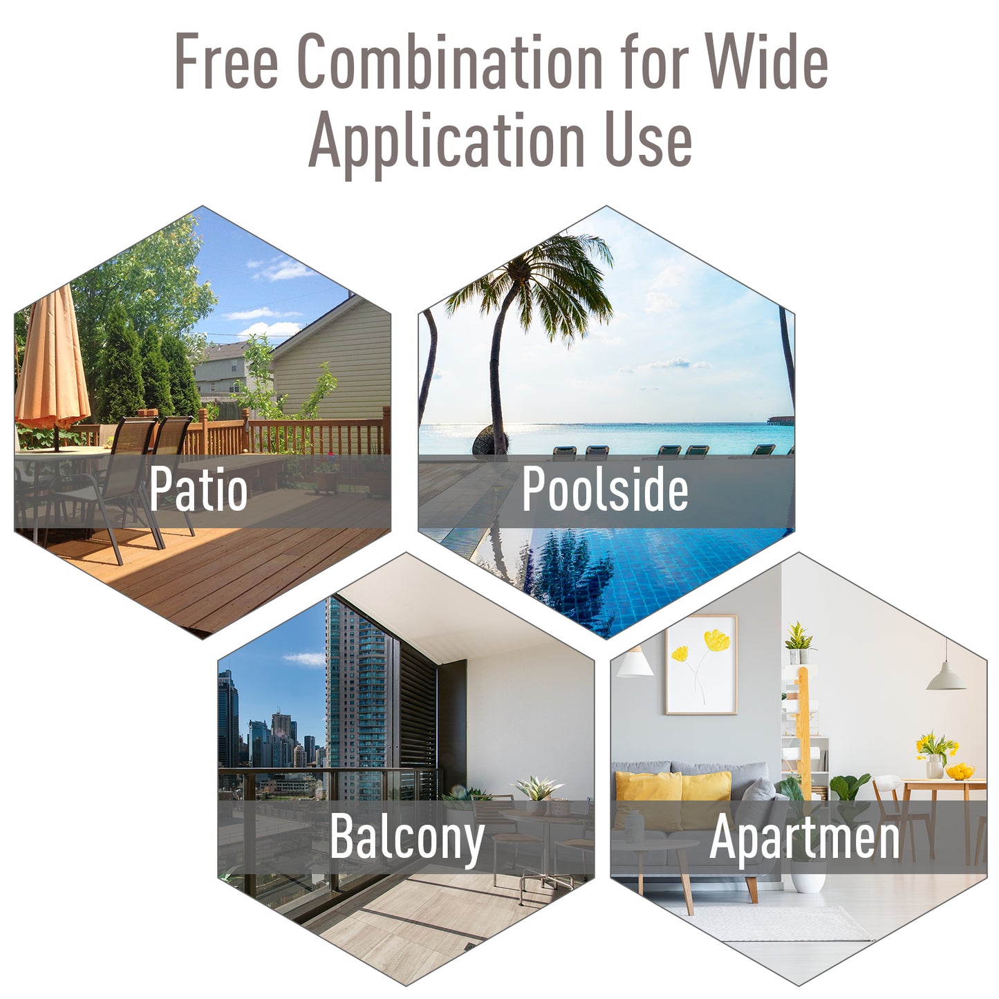 Outsunny Set of Six Folding Garden Chairs - Grey