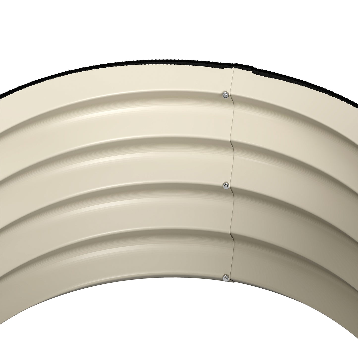 Outsunny Set of 2 Raised Garden Bed, Metal Planter Box with Safety Edging, Easy-to-assemble Stock Tank, Cream White