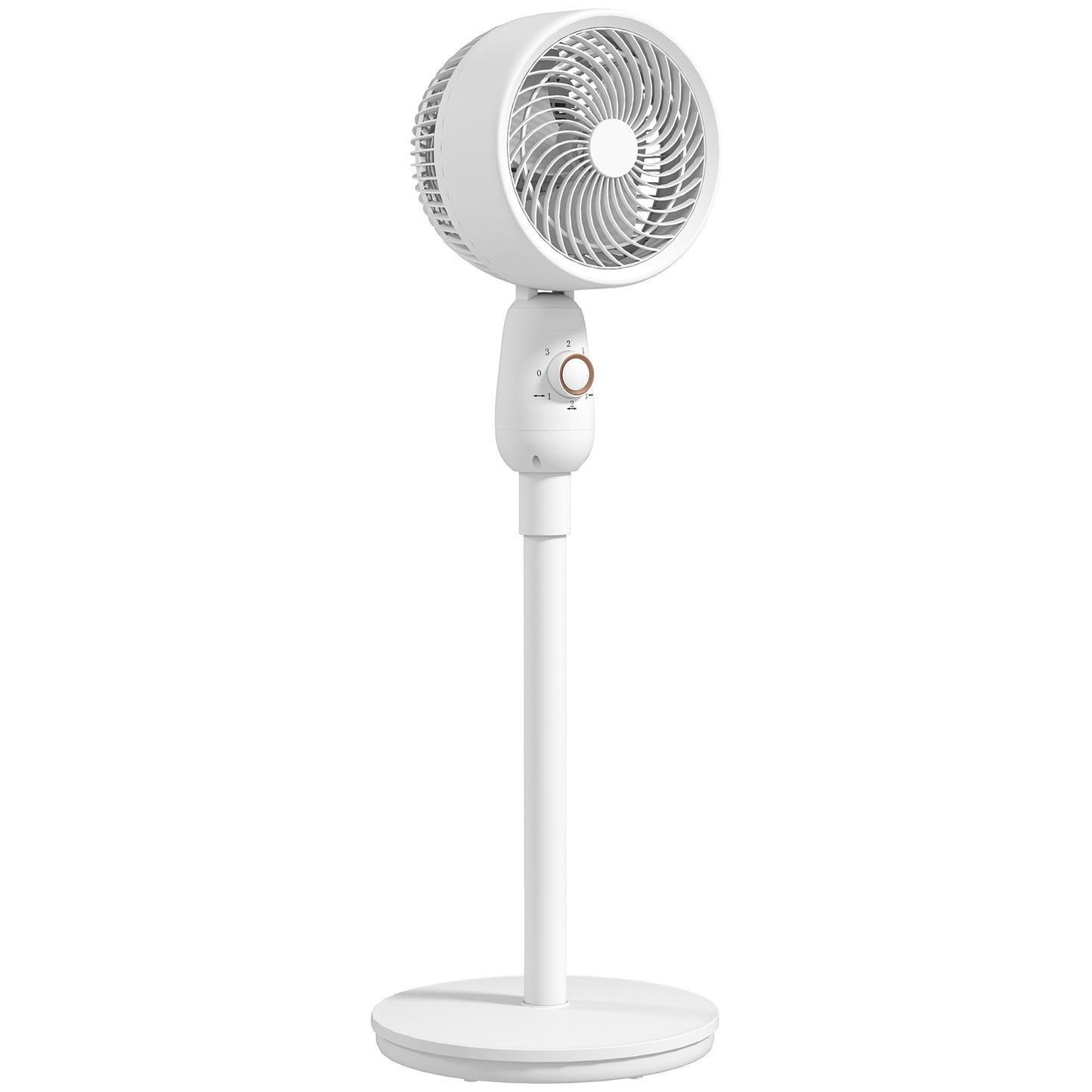 HOMCOM Pedestal Fan, Powerful Air Circulator, 36 Inch Floor Standing Fan with 3 Speed Settings, 70Â° Oscillating for Bedroom, Home and Office, White