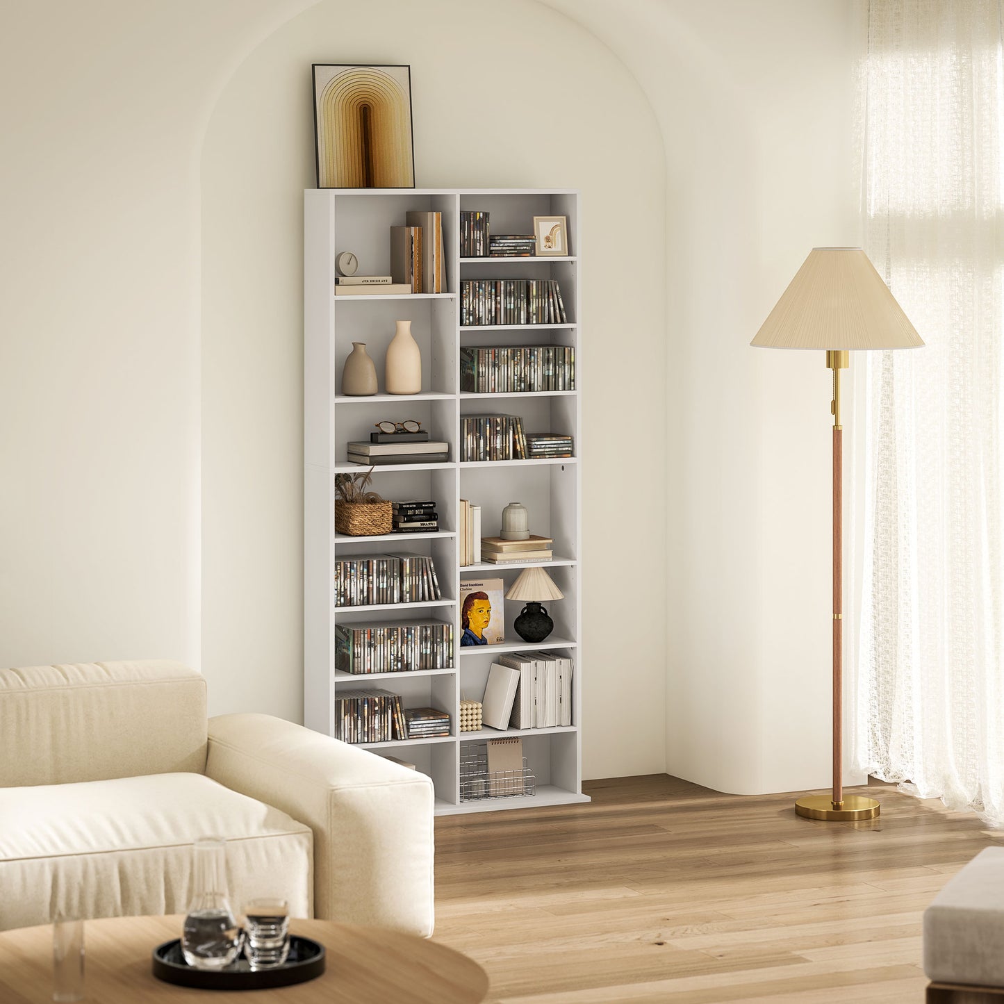 HOMCOM 640 CD Storage Tower - White