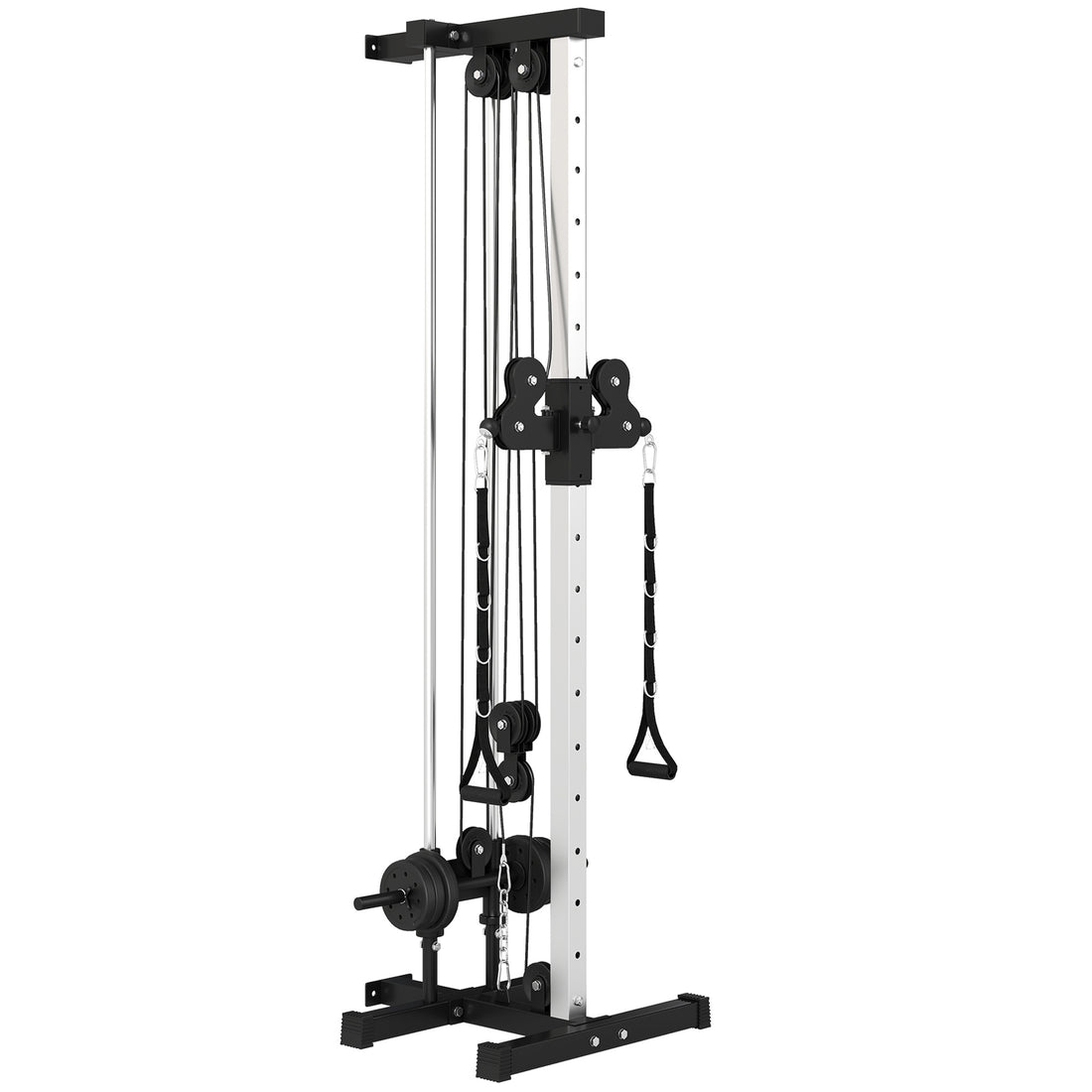 SPORTNOW Wall Mount Cable Machine, 15 Positions Adjustable Cable Cross ...