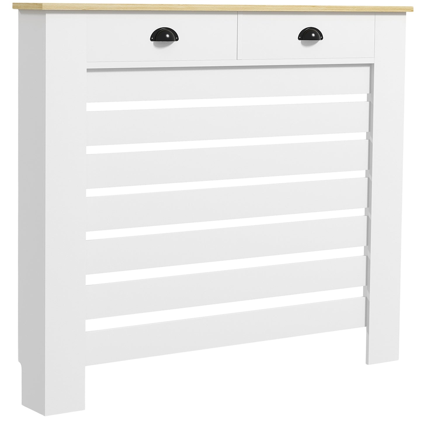 HOMCOM 95.5H x 111Wcm Radiator Cover, with Drawer - White Default Title