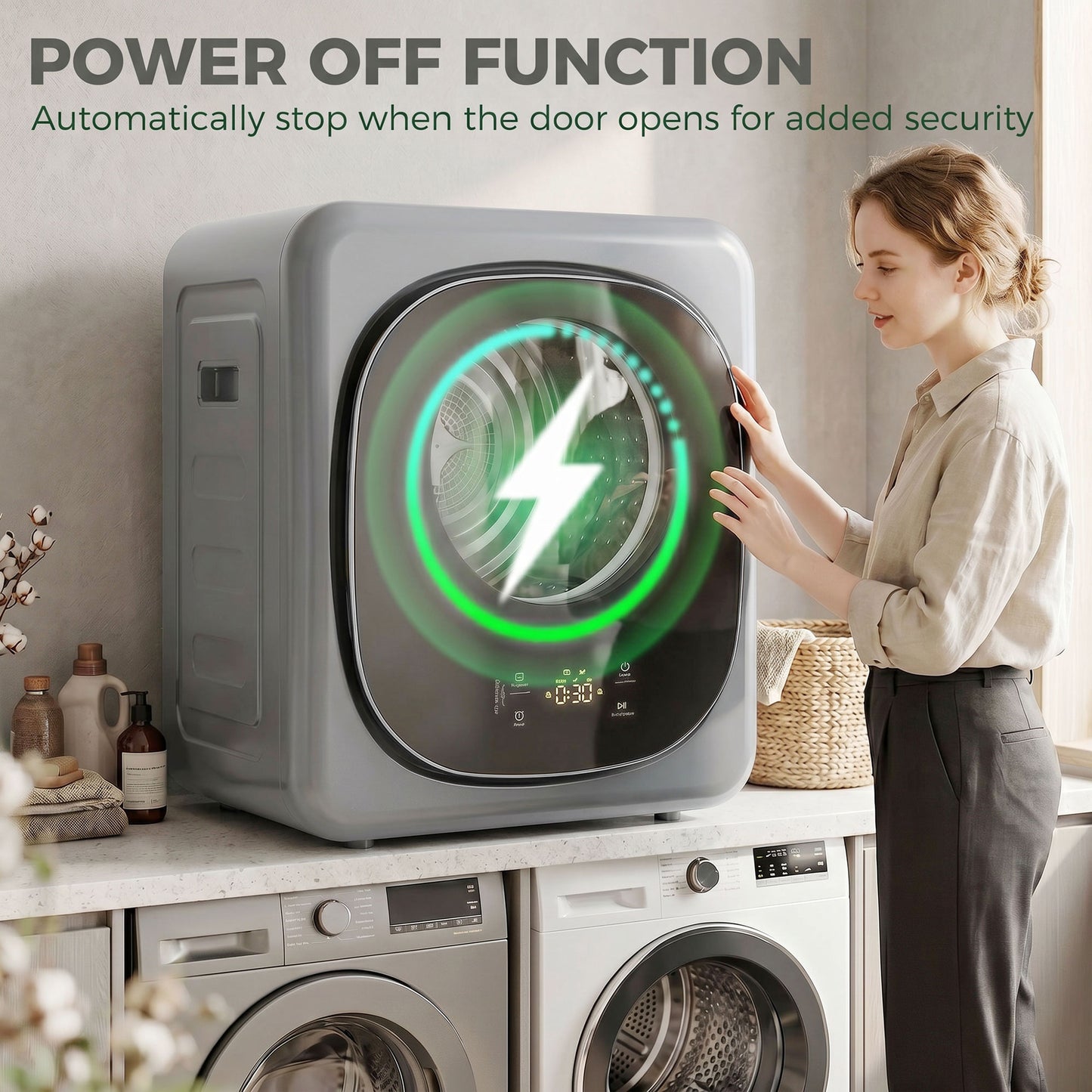 HOMCOM 4kg Vented Tumble Dryer with 5 Drying Mode, 800W Compact Freestanding Front Tumble Dryer, Silver
