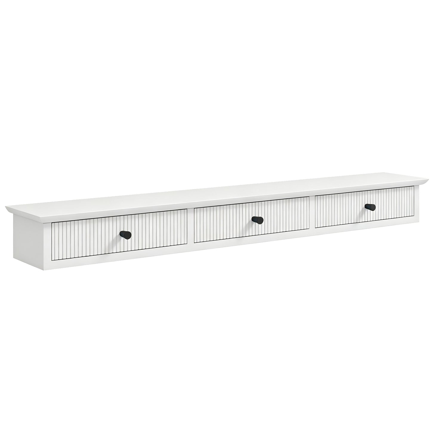 HOMCOM Shelf Wall-Mounted Storage Shelf Shelving Unit MDF 93 x 15 x 10 cm Entryway Kitchen Living Room, White
