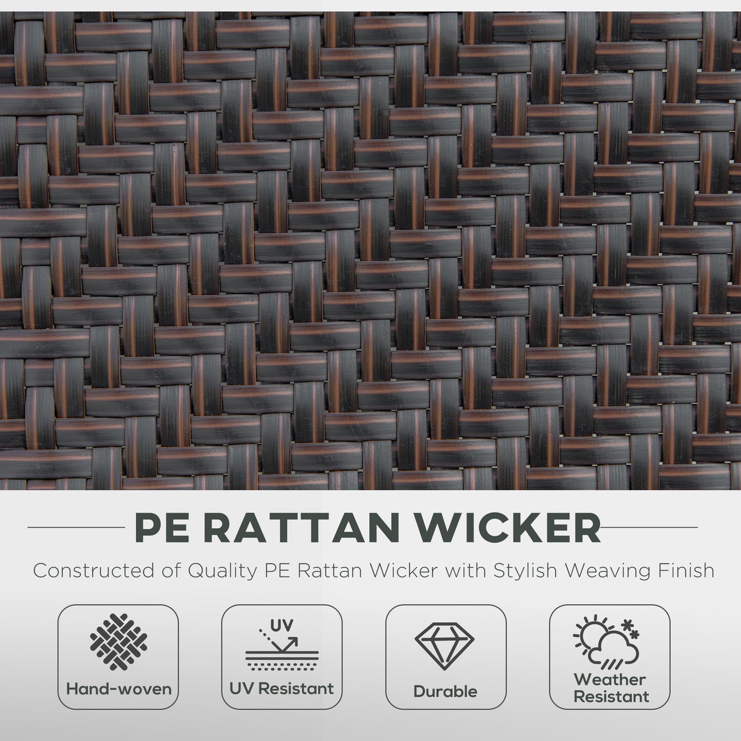 Outsunny Set of Two Folding Garden Chairs, with Seven-Position Adjustable Backs - Brown