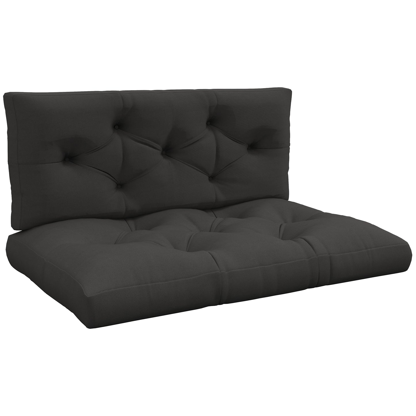 Outsunny Seat and Back Padded Pallet Cushion Set - Dark Grey Default Title