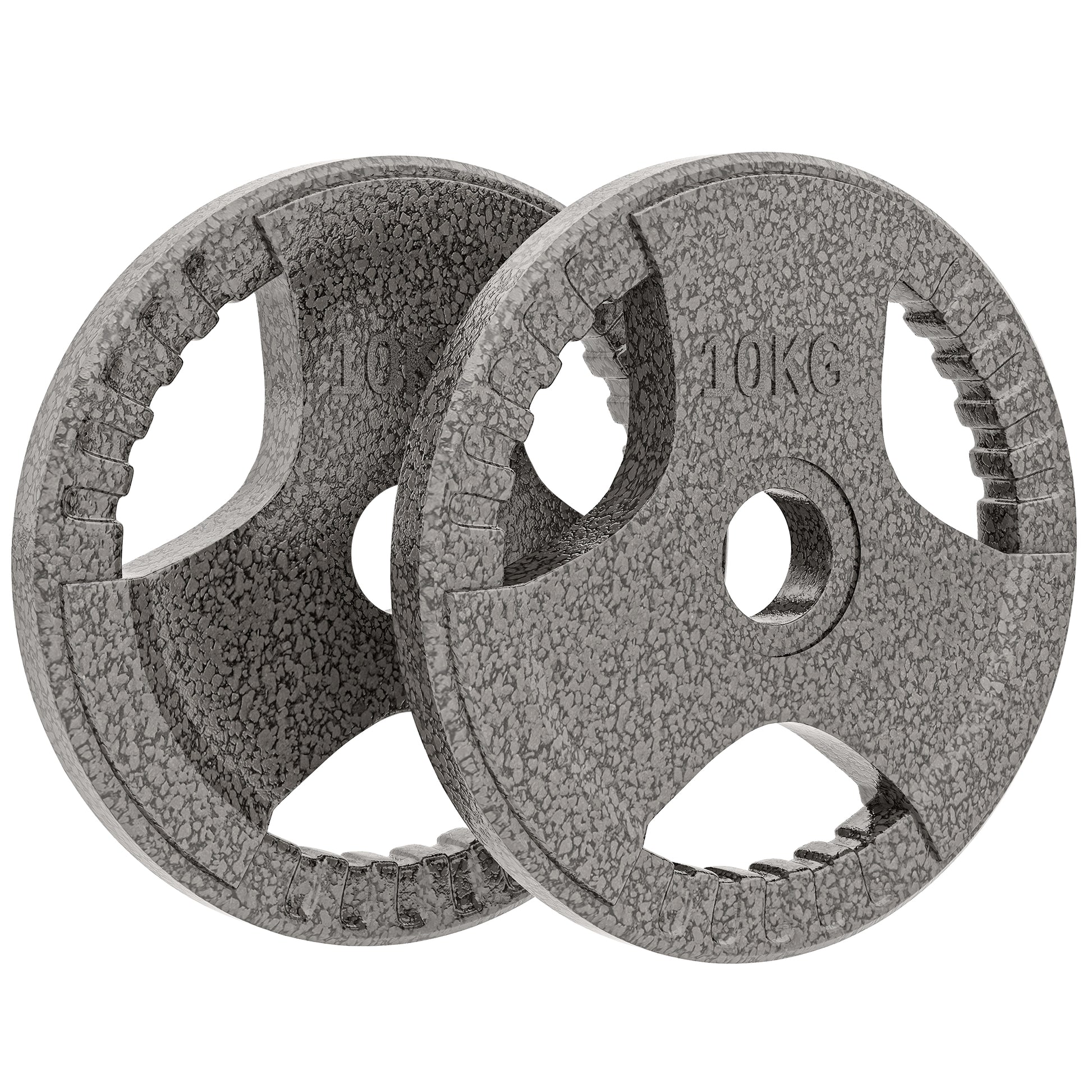 HOMCOM Set of 2 Cast Iron Weight Plates for 2 inch/5cm Hole Dumbbell Handle Bar, 20kg Dumbbell Plates Barbell Weight 2 x 10kg