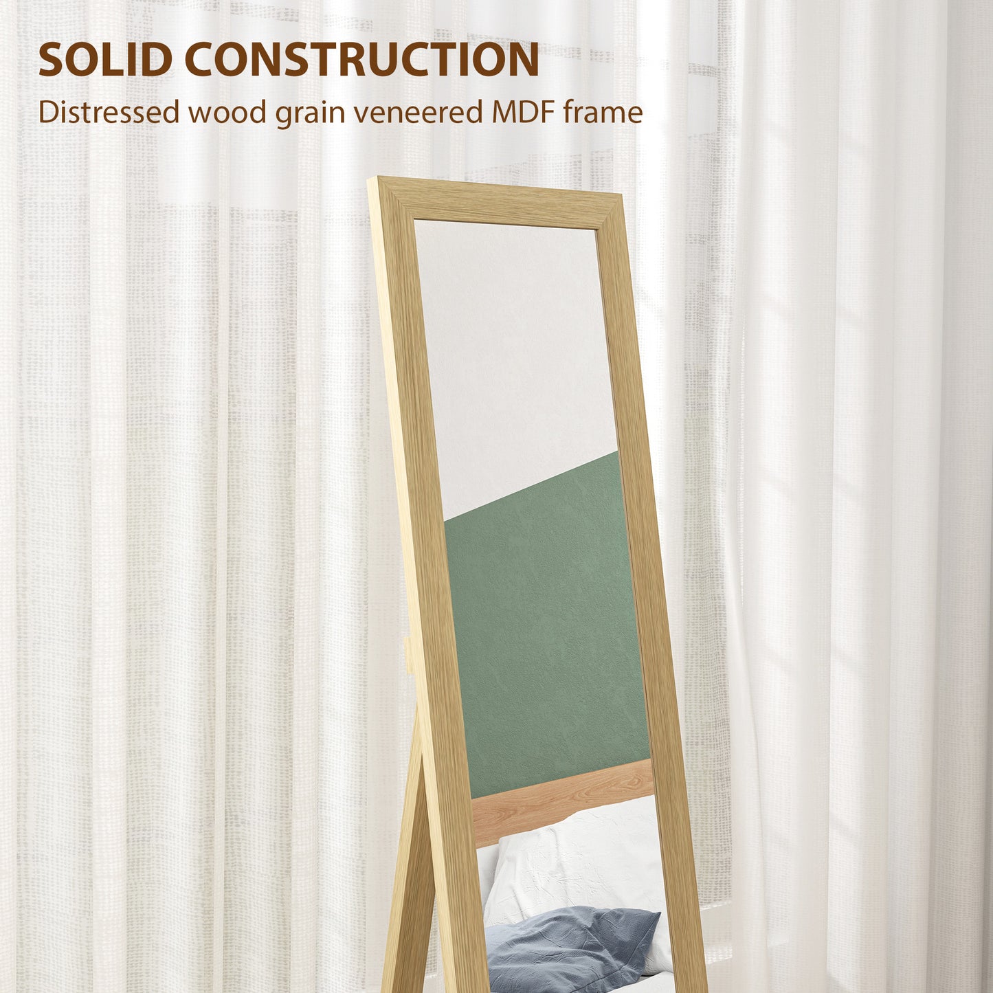 HOMCOM 37 x 157 cm Full Length Mirror - Natural