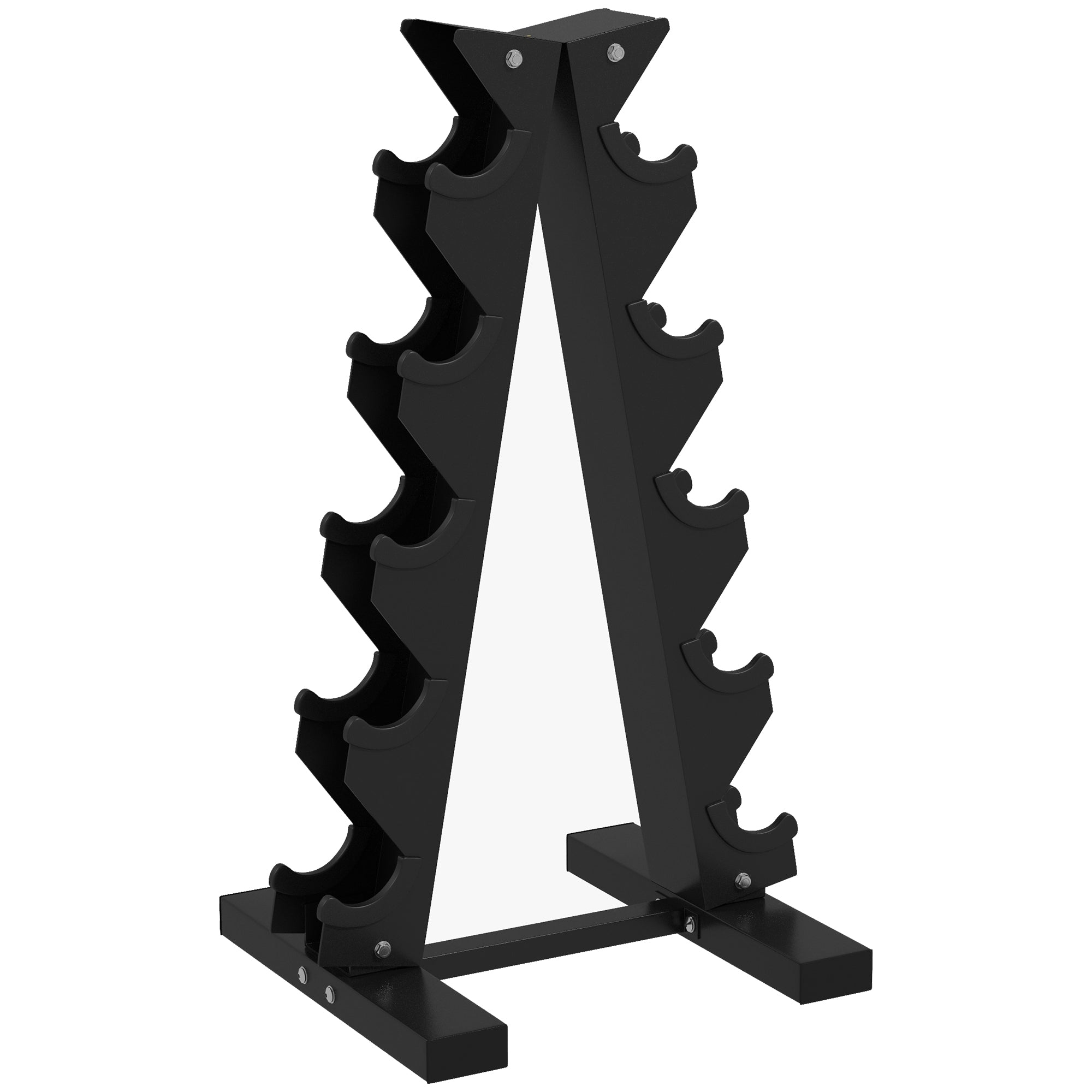 SPORTNOW Five-Tier Dumbbell Storage Rack, for Home Gym Exercise - Blac ...