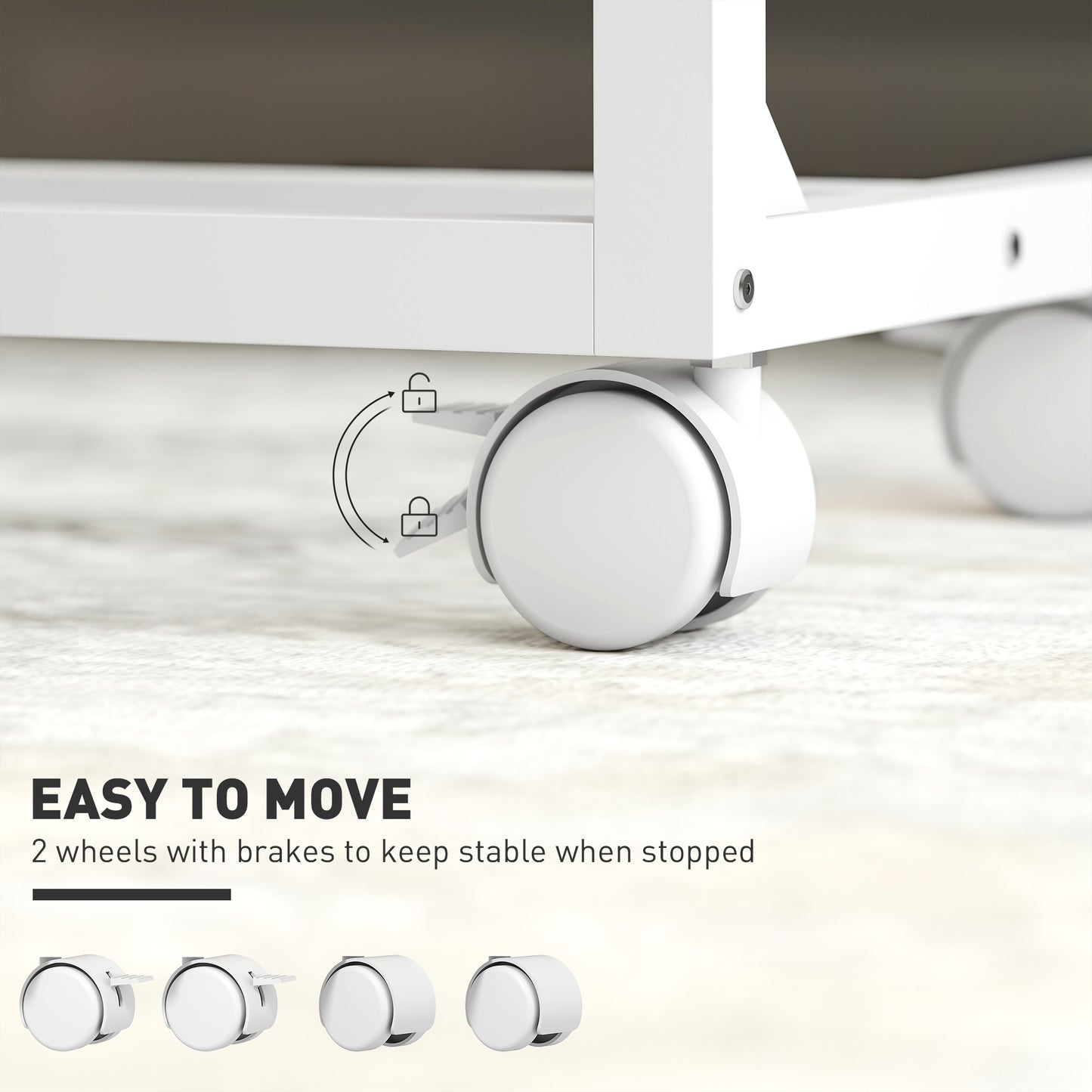 HOMCOM C-Shaped Sofa Side Table, Height Adjustable Overbed Table with Tilting Desktop, Mobile Laptop Desk for Living Room Bedroom, Oak and White