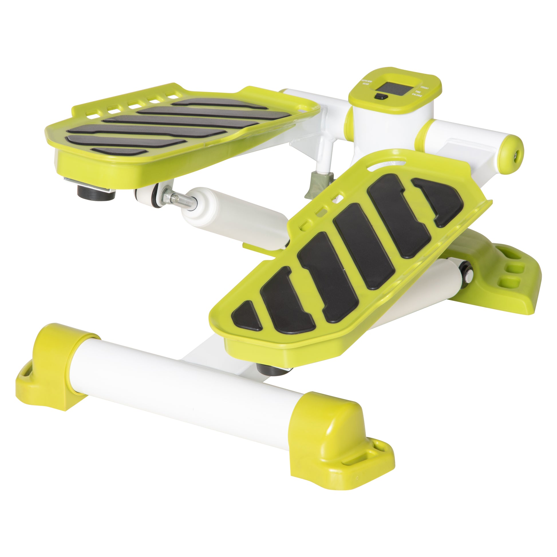 HOMCOM Portable Mini Stepper, Steppers for Exercise Workout with LCD Display Monitor, Anti-skid Foot Pedals for Home Gym Office, Yellow
