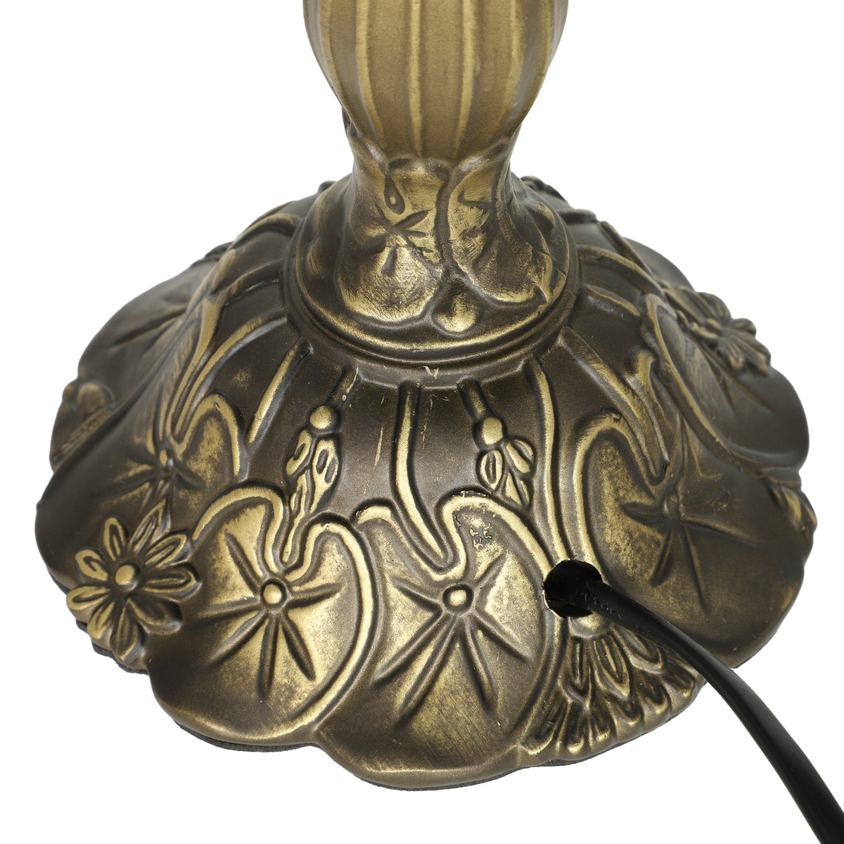 HOMCOM Tiffany Stained Glass Table Lamp, Handmade Antique Bedside Lamp, Decorative Night Light