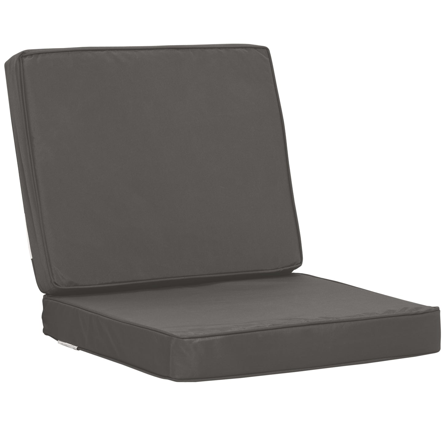 Outsunny 2-Piece Garden Seat and Back Cushion Set, Replacement Cushions for Outdoor Furniture with Seat Cushion and Back Cushion, Dark Grey Default Title