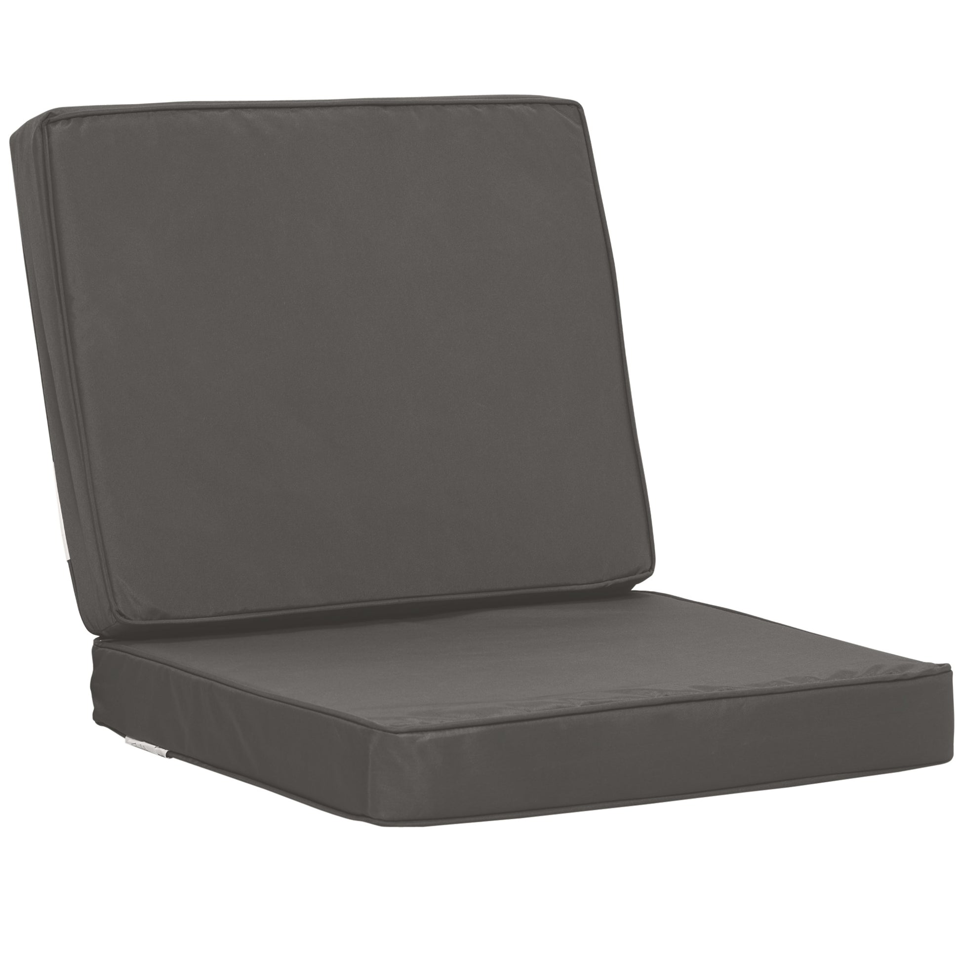 Outsunny 2-Piece Garden Seat and Back Cushion Set, Replacement Cushions for Outdoor Furniture with Seat Cushion and Back Cushion, Dark Grey Default Title