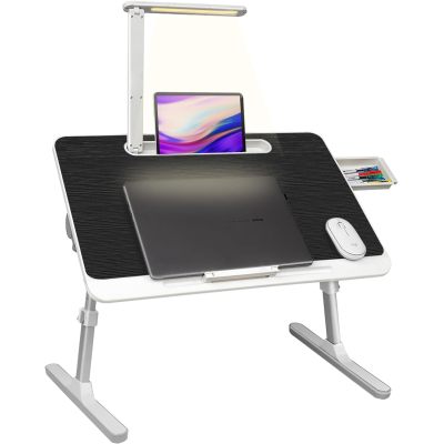Lap Desk For Laptop, Portable Bed Table Desk, Laptop Desk With LED Light And Drawer, Adjustable Laptop Stand For Bed, Sofa, Study, Reading