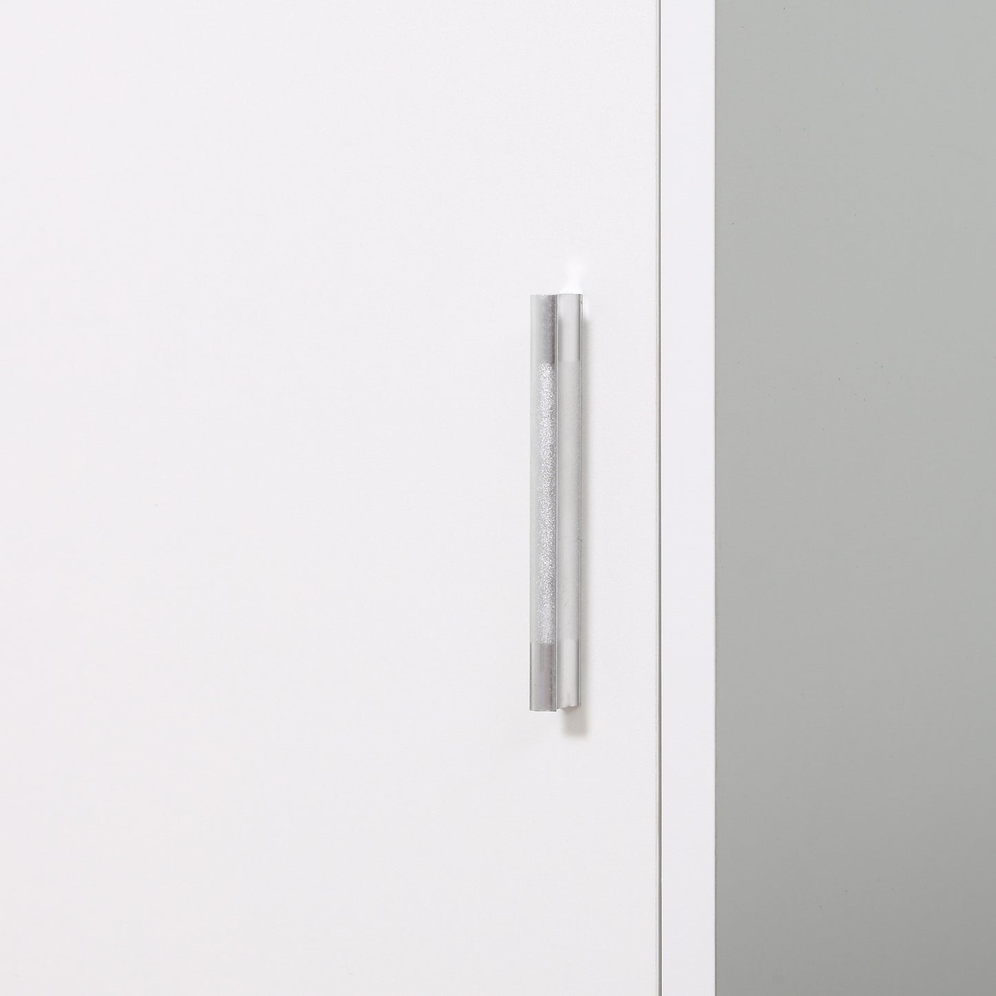 kleankin Tall Bathroom Cabinet with Mirror and Adjustable Shelf - White