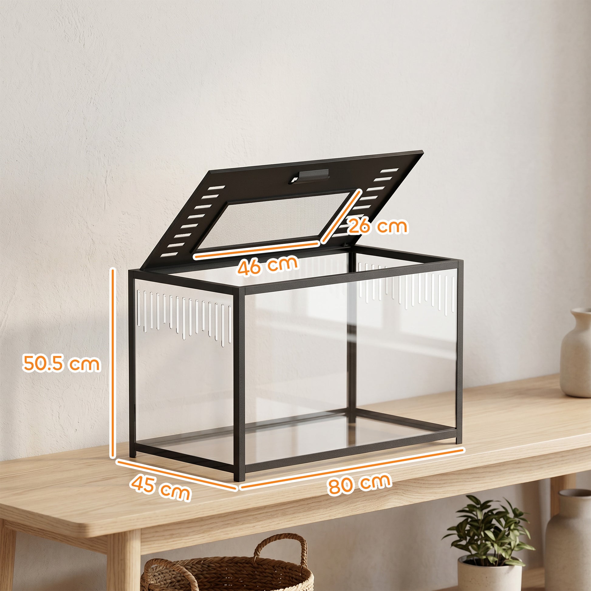 PawHut Hamster Cage, Chewproof Metal Rat Cage with Deep Base, Openable Top for Syrian Dwarf Hamster, Gerbil, 80 x 45 x 50.5 cm