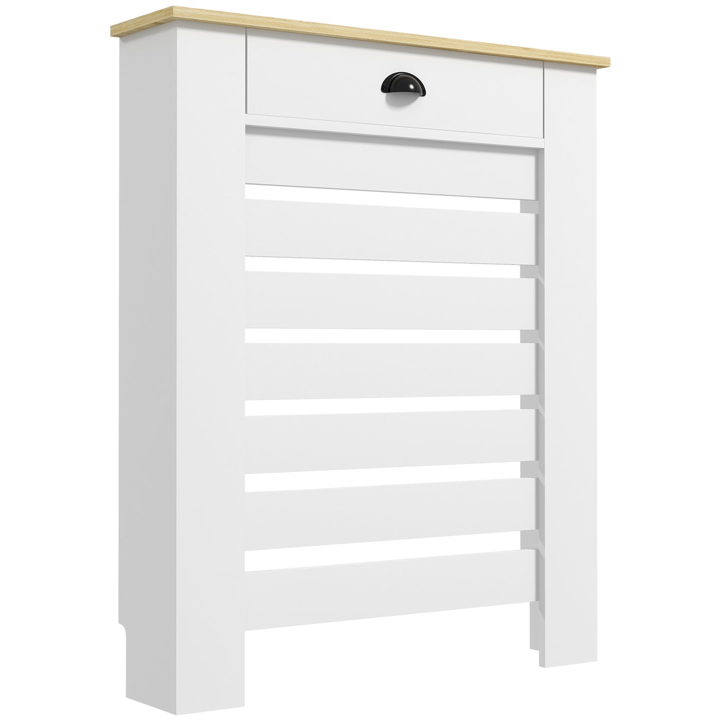 HOMCOM 95.5H x 78Wcm Radiator Cover, with Drawer - White Default Title