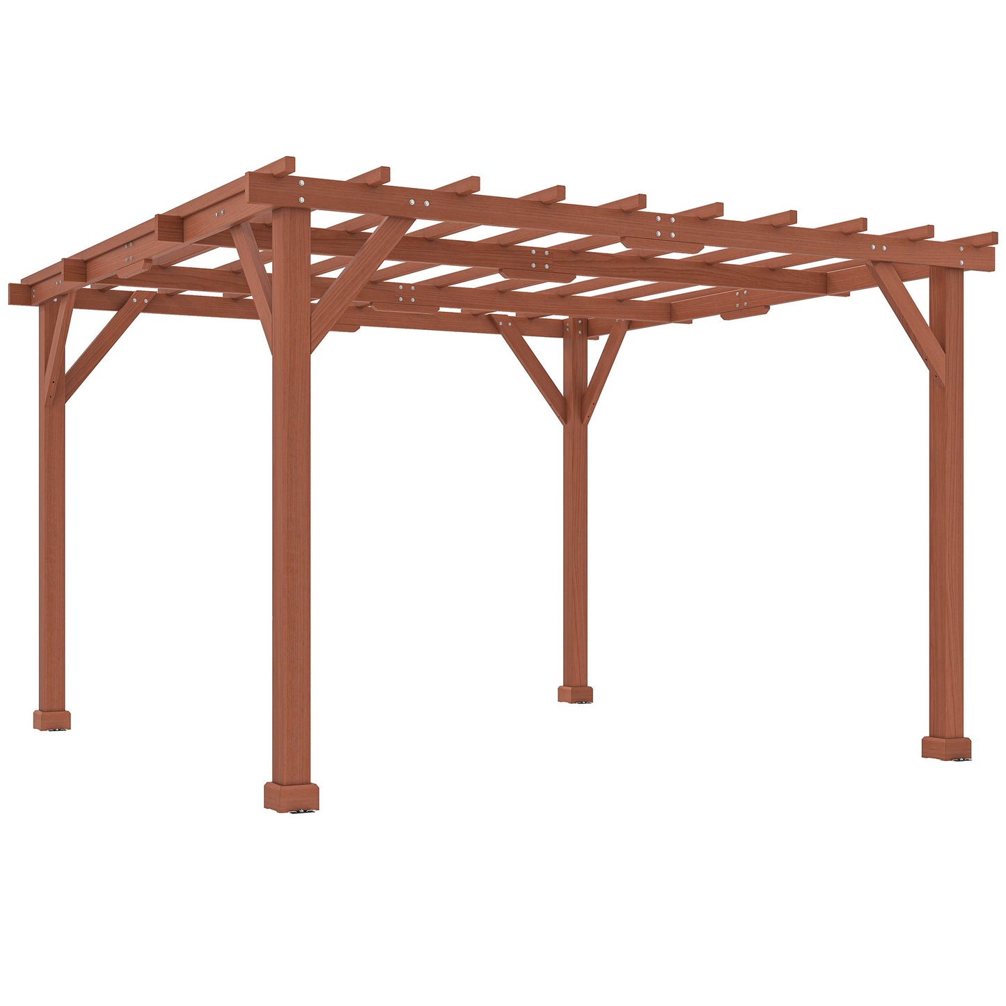 Outsunny 3.3 x 3.3 m Wooden Pergola Kit, Graden Pergola Gazebo Grape Trellis with Stable Structure for Climbing Vines, Flowers Default Title
