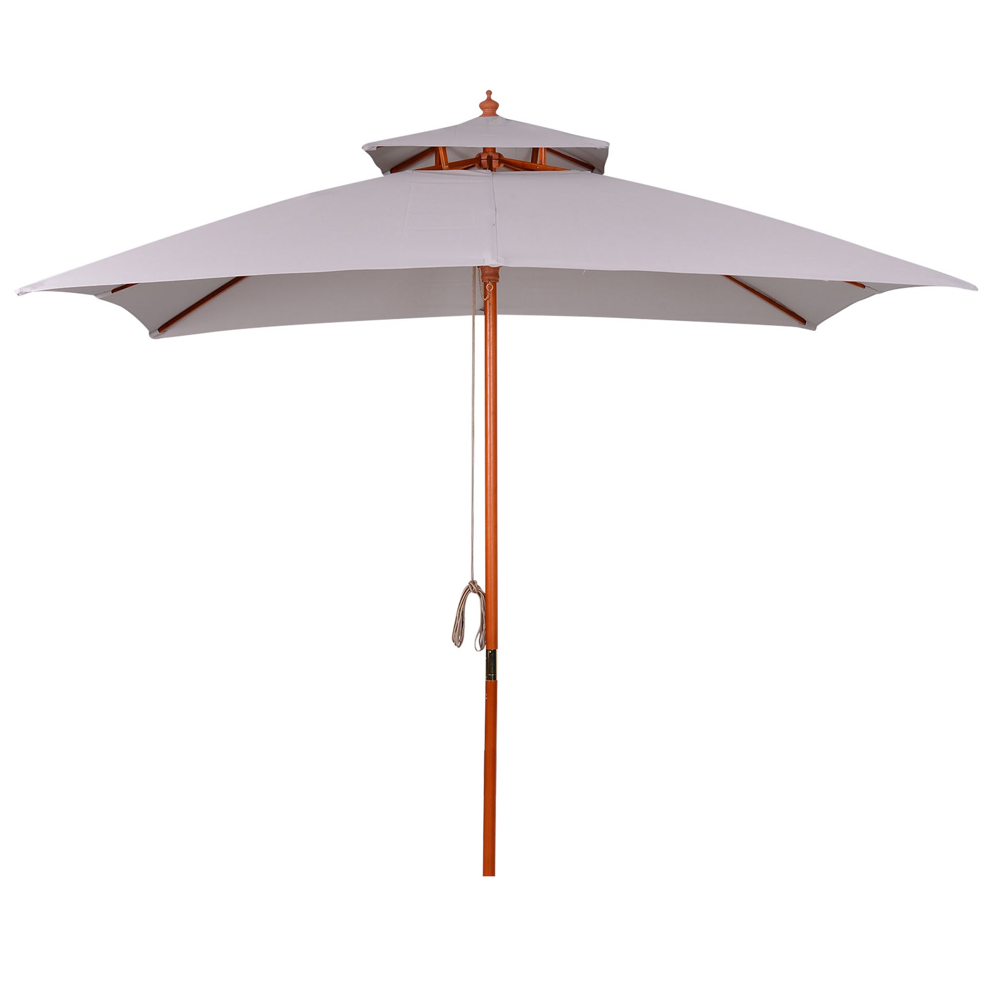 Outsunny 3 m Square Canopy Parasol - Grey Default Title