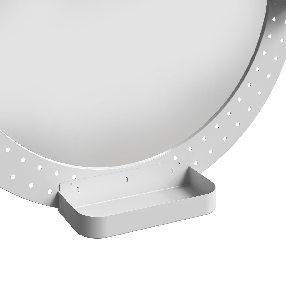 HOMCOM Oval Wall Mirror, 60 x 90 cm Decorative Hanging Mirror with Pegboard Frame, Wall-Mounted, White