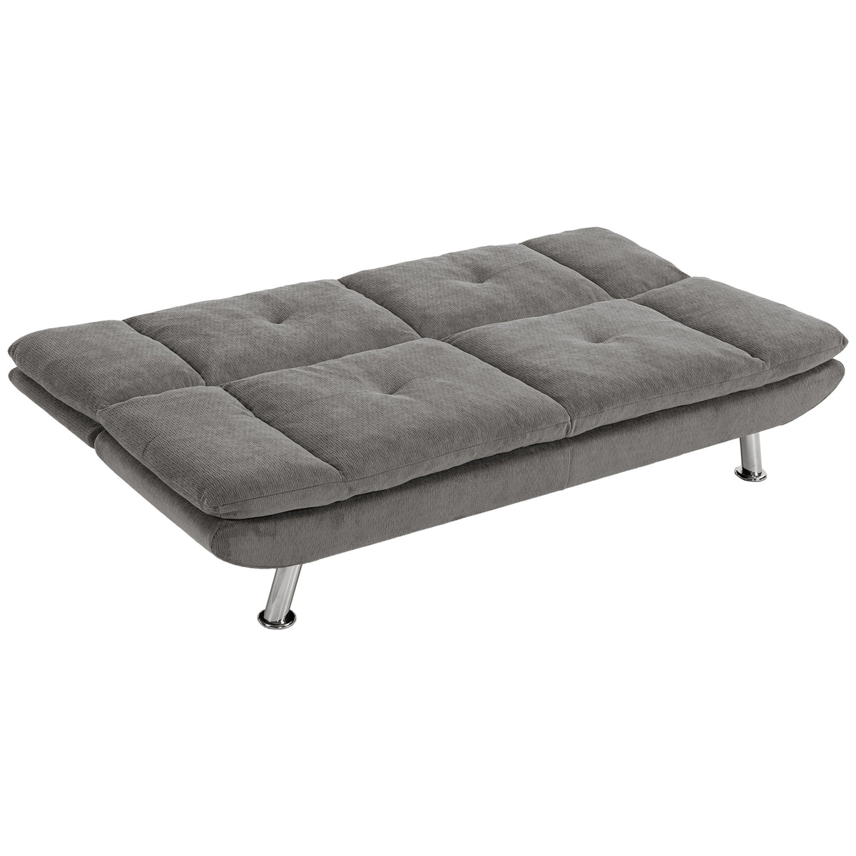 HOMCOM Convertible Sofa Bed, 3 Seater Futon Sofa with Adjustable Backrest, Wide Seat for Living Room, Small Space, Grey Default Title