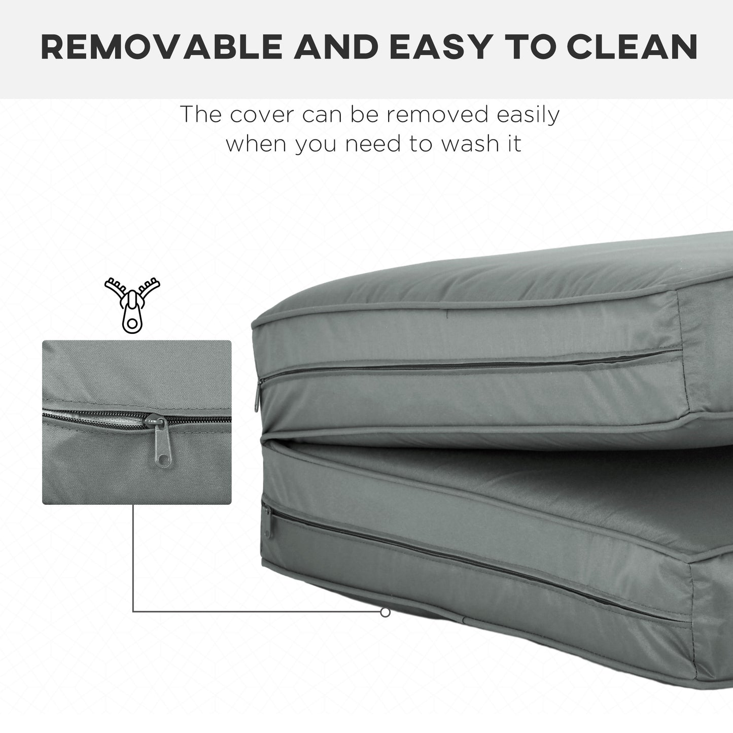 Outsunny 2 Seater Back and Seat Cushion Pillows Replacement, Patio Chair Cushions Set for Indoor Outdoor, Charcoal Grey