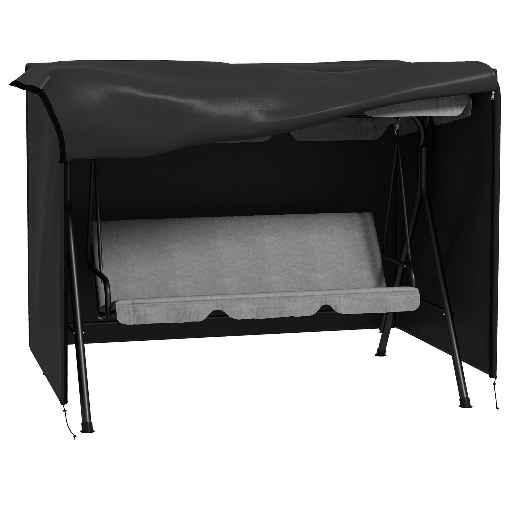 Outsunny 205 x 124cm Three-Seater Swing Chair Protective Cover Black Default Title