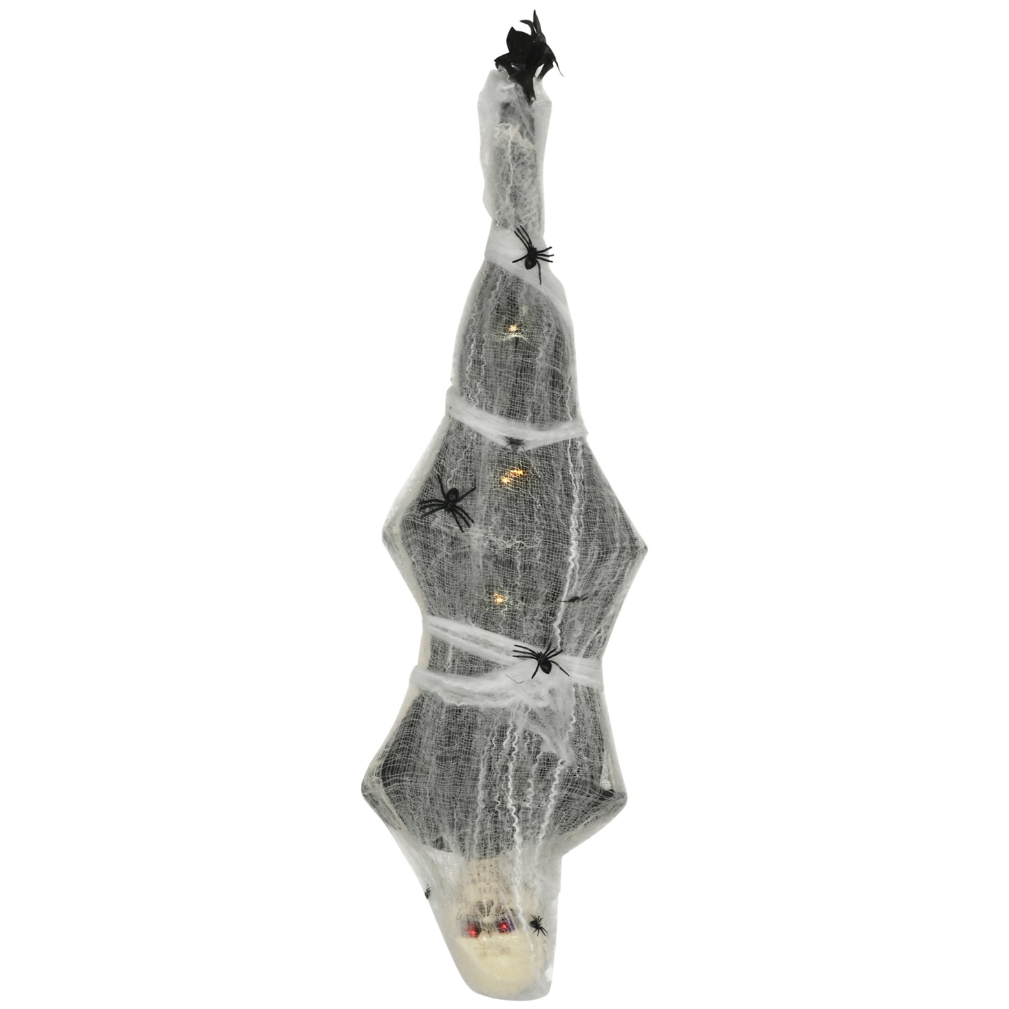 HOMCOM 4.7ft Life Size Outdoor Halloween Decoration Hanging Mummy with Spider Web, Animated Prop Decor with Sound and Motion Activated, Light Up Eyes, Howling Sound, Posable Arms, Moving Body Default Title