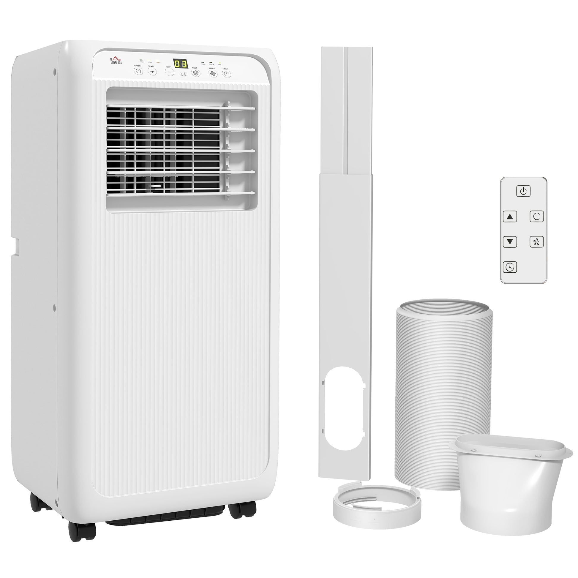 HOMCOM 7,000 BTU Mobile Air Conditioner for Room up to 26mÂ², with Dehumidifier, 24H Timer, Wheels, Window Mount Kit Default Title