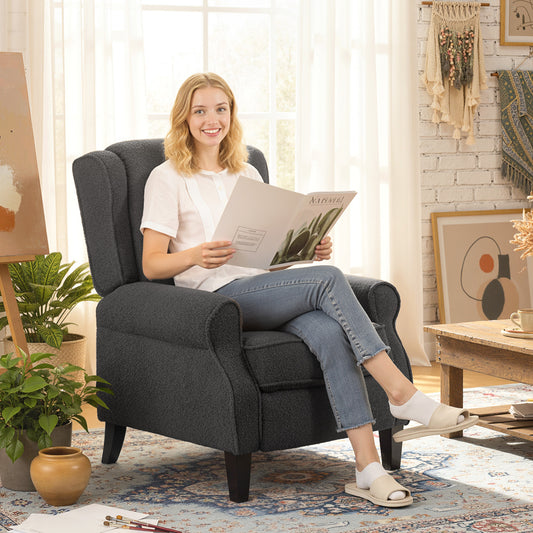 HOMCOM 132Â° Recliner Armchair, with Extended Footrest - Dark Grey