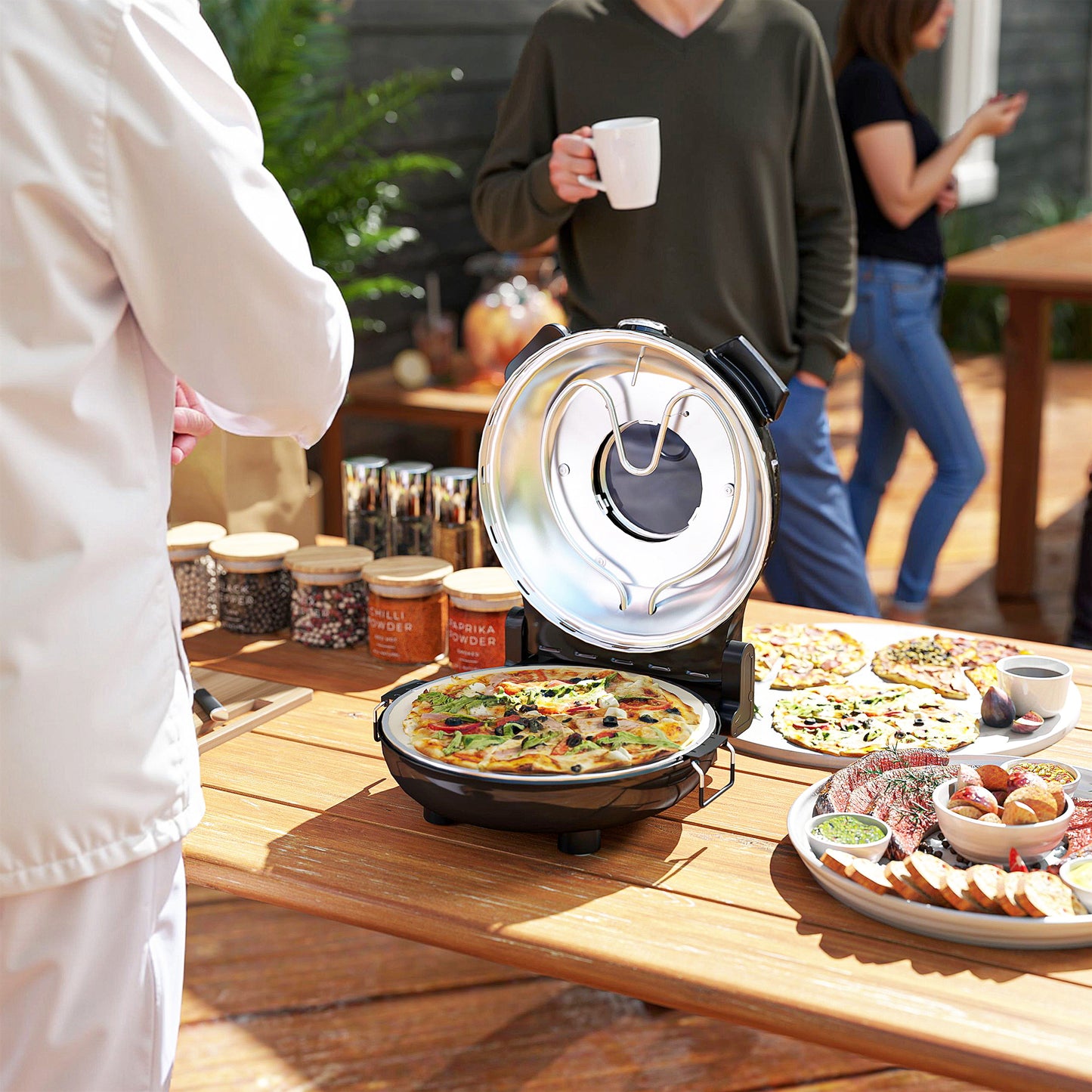 HOMCOM 1200W Pizza Oven, 12 Inch Electric Pizza Maker with Viewing Window, Dual Knob Temp & Timer Control, Overheat Protection, Black