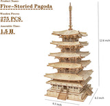 Robotime Five-storied Pagoda 3D Wooden Puzzle Toys For Children Kids Birthday Gift TGN02
