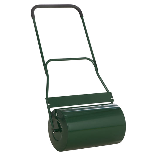 Outsunny 40L Garden Lawn Roller, Water Sand Filled Outdoor Grass Roller, Î¦32cm Heavy Duty Metal Lawn Push Rolling Tool for Grass Seeding, Soil Levelling, Green