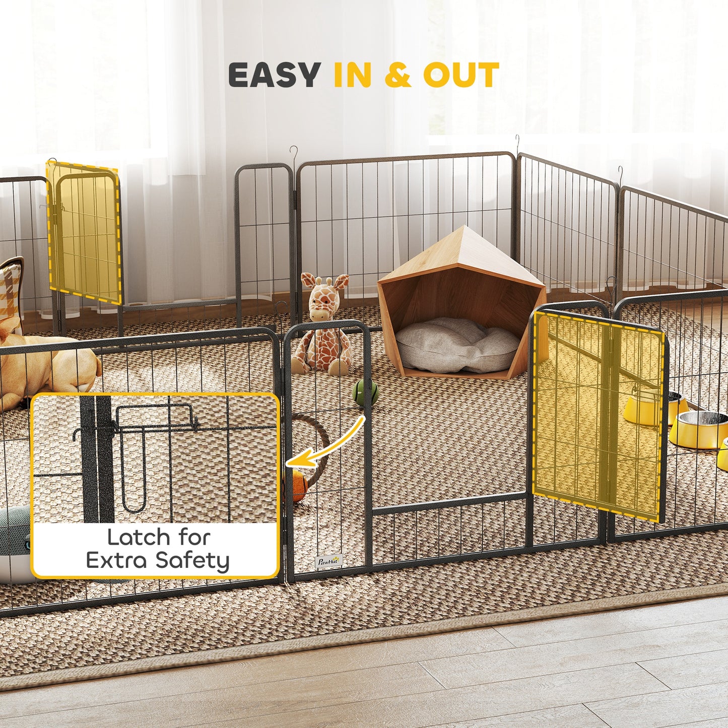PawHut 12 Panels Heavy Duty Puppy Playpen, for Small Dogs, Indoor and Outdoor Use - Silver