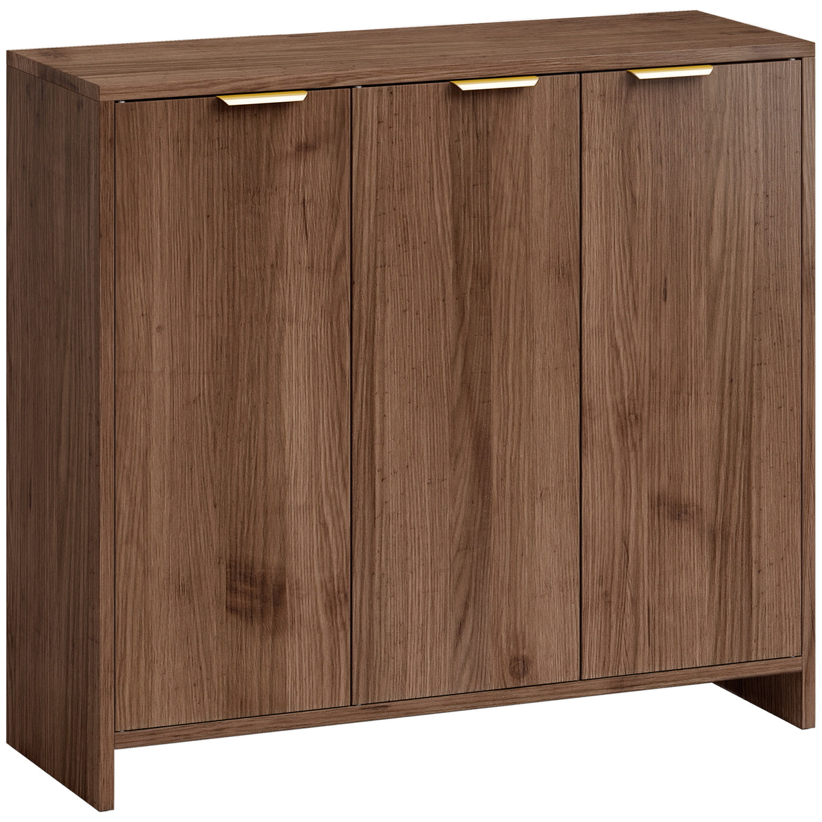 HOMCOM Sideboard Cabinet, Modern Storage Cabinet with 3 Doors and Adjustable Shelves for Living Room, Dining Room, Brown Default Title