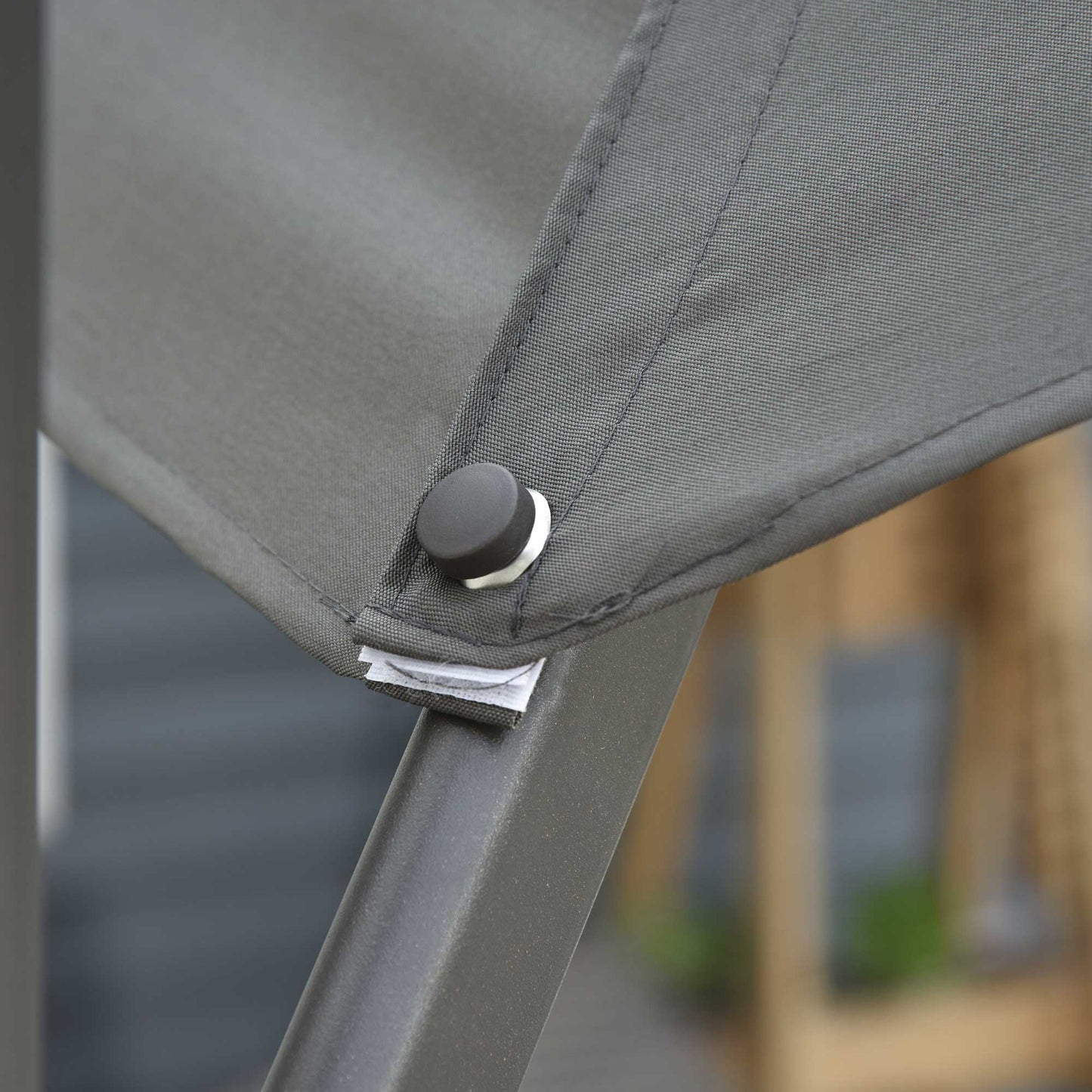 Outsunny 3(m) Offset Parasol Cantilever Hanging Umbrella 360Â° Rotation w/ Base Dark Grey